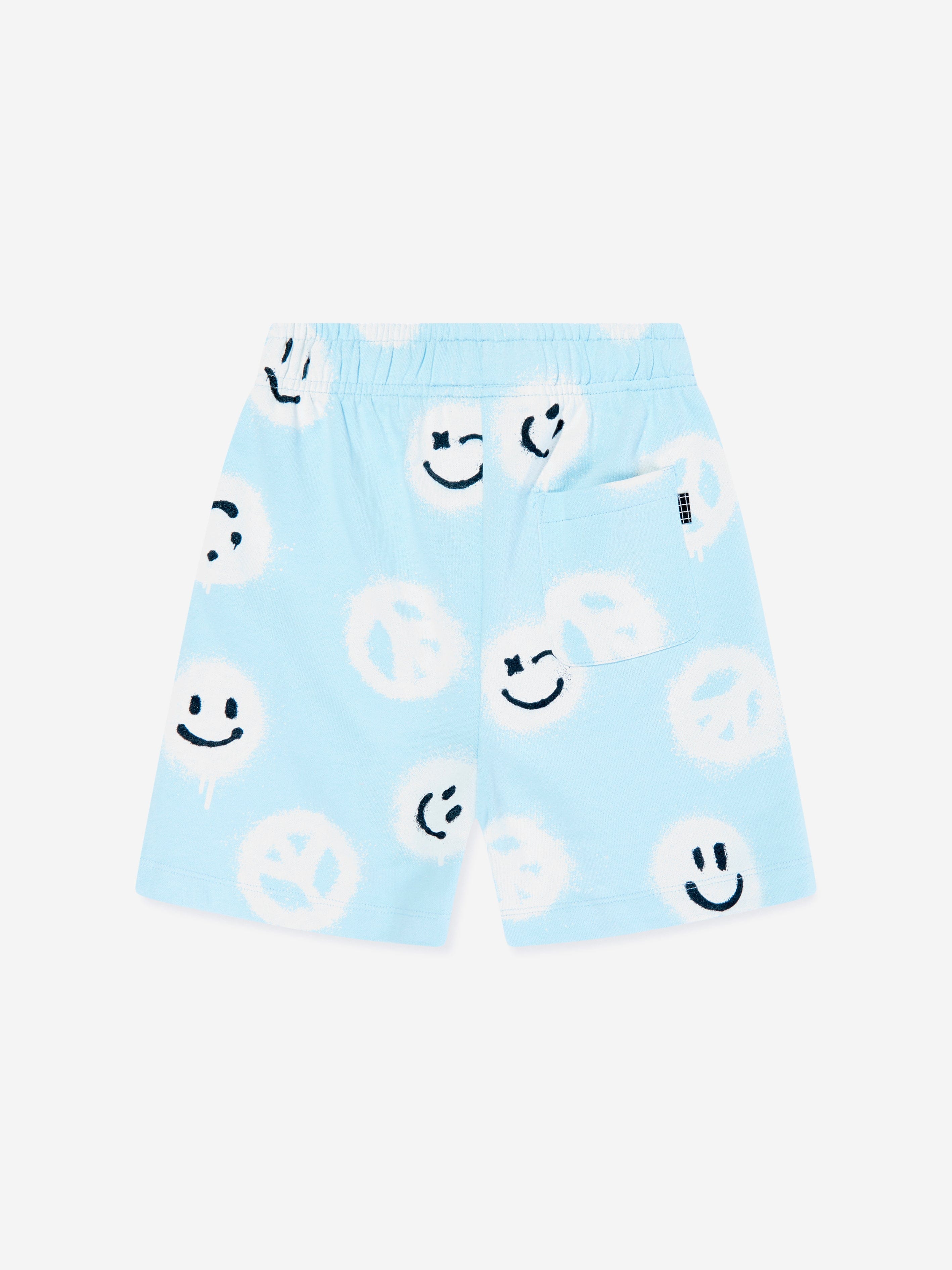 Molo Boys Smiley Face Print Shorts in Blue