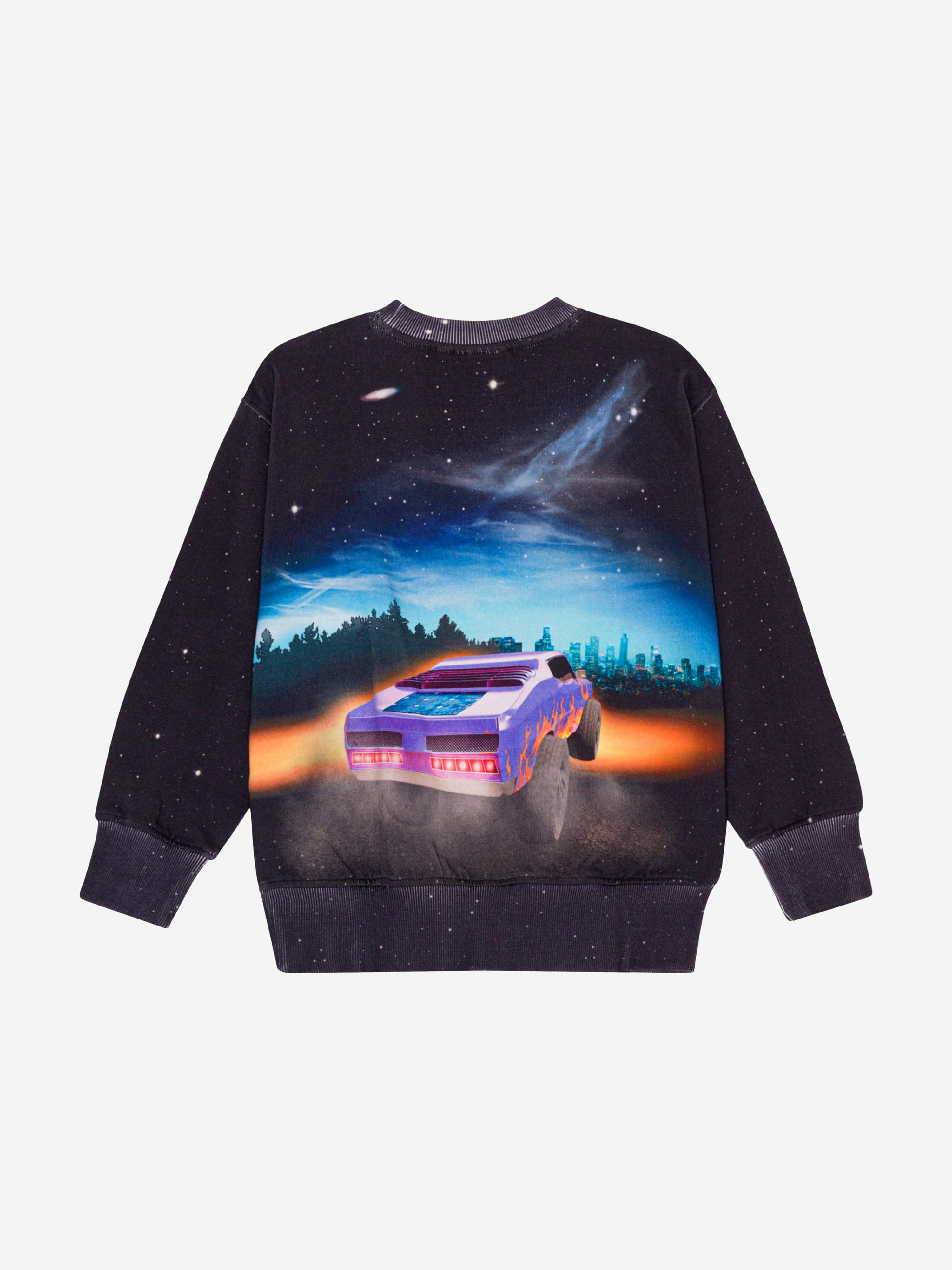 Molo Boys Flame Car Print Sweatshirt in Black