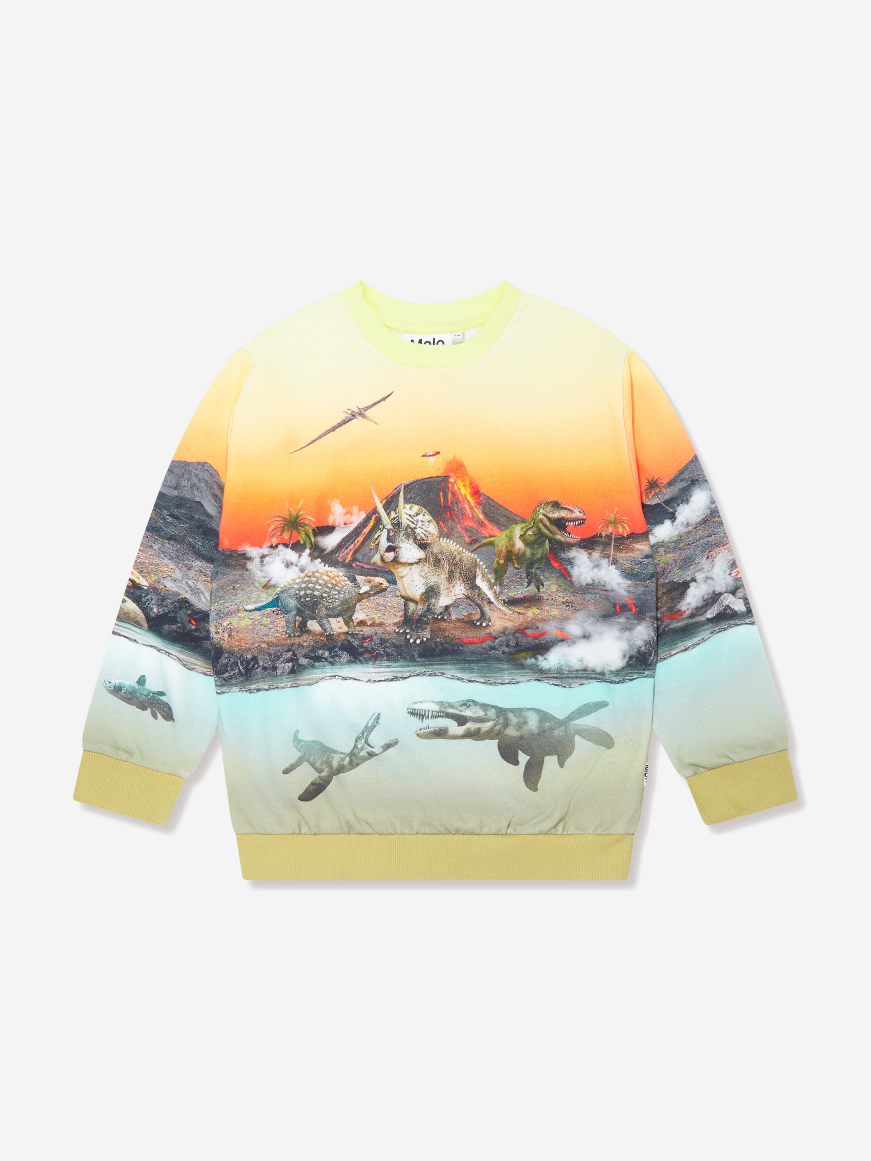 Molo Boys Volcano Dinosaur Sweatshirt in Multicolour