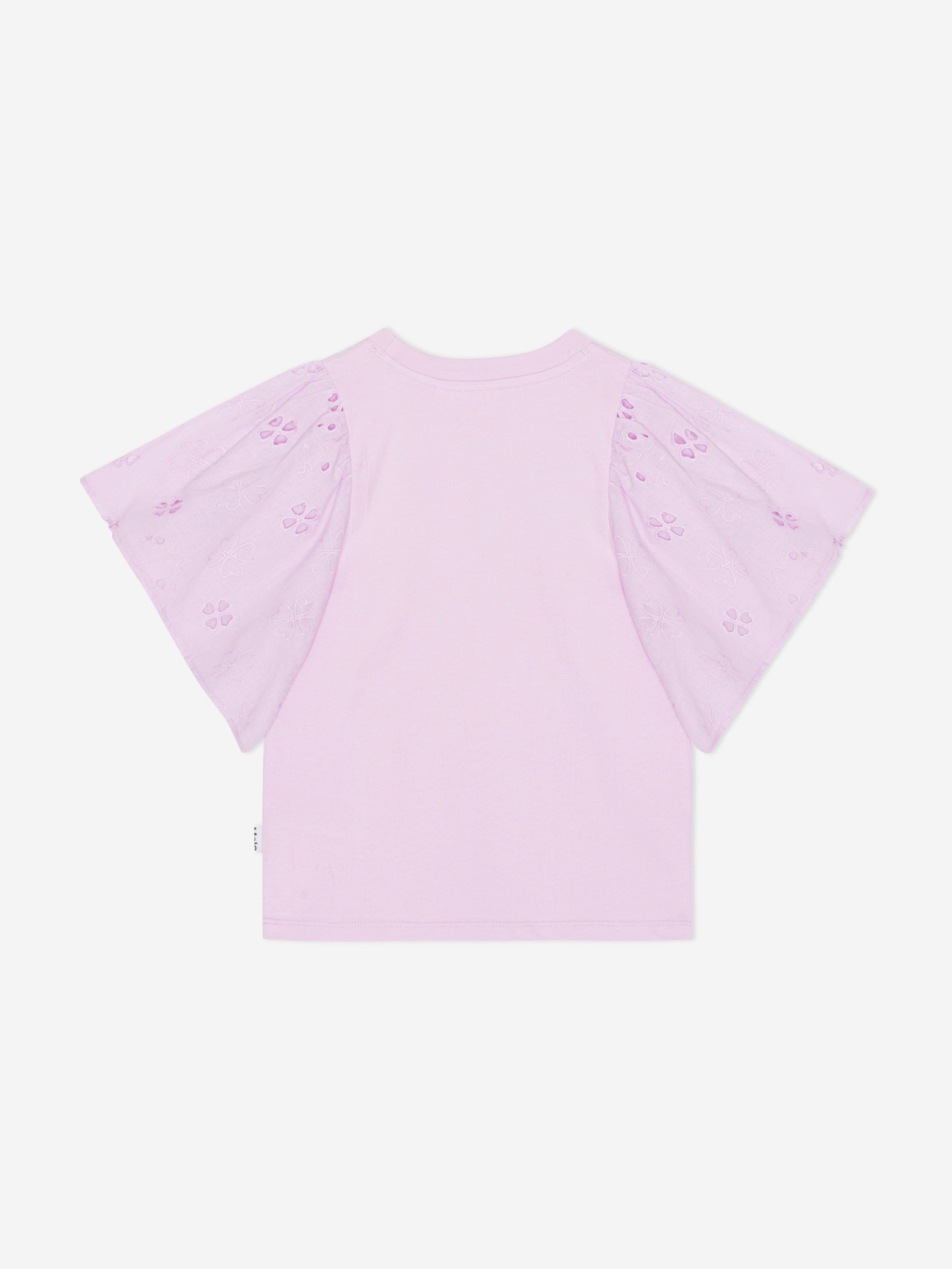 Molo Girls Flutter Sleeve T-Shirt in Pink