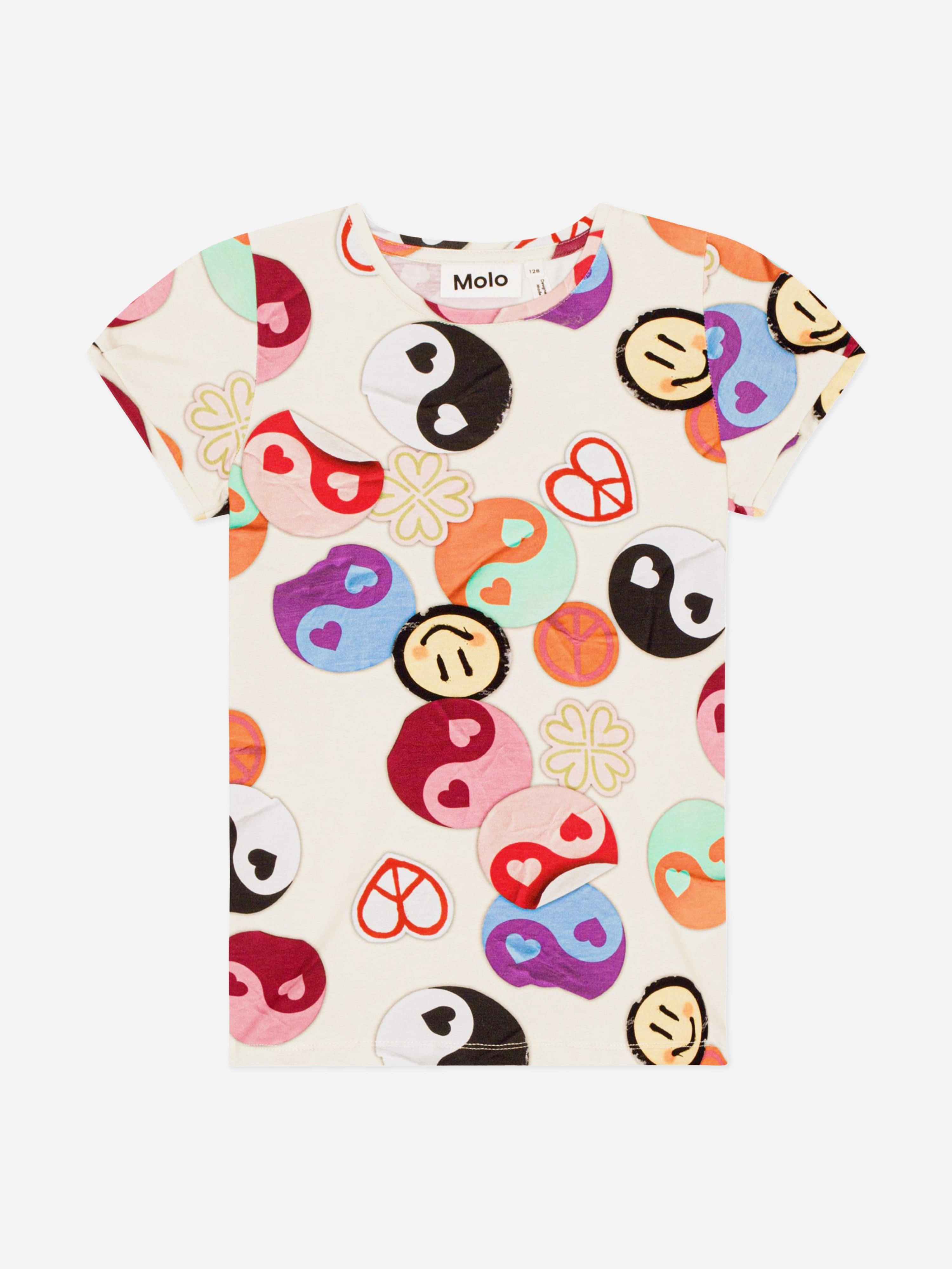 Molo Girls Yin Yang Print T-Shirt in Multicolour