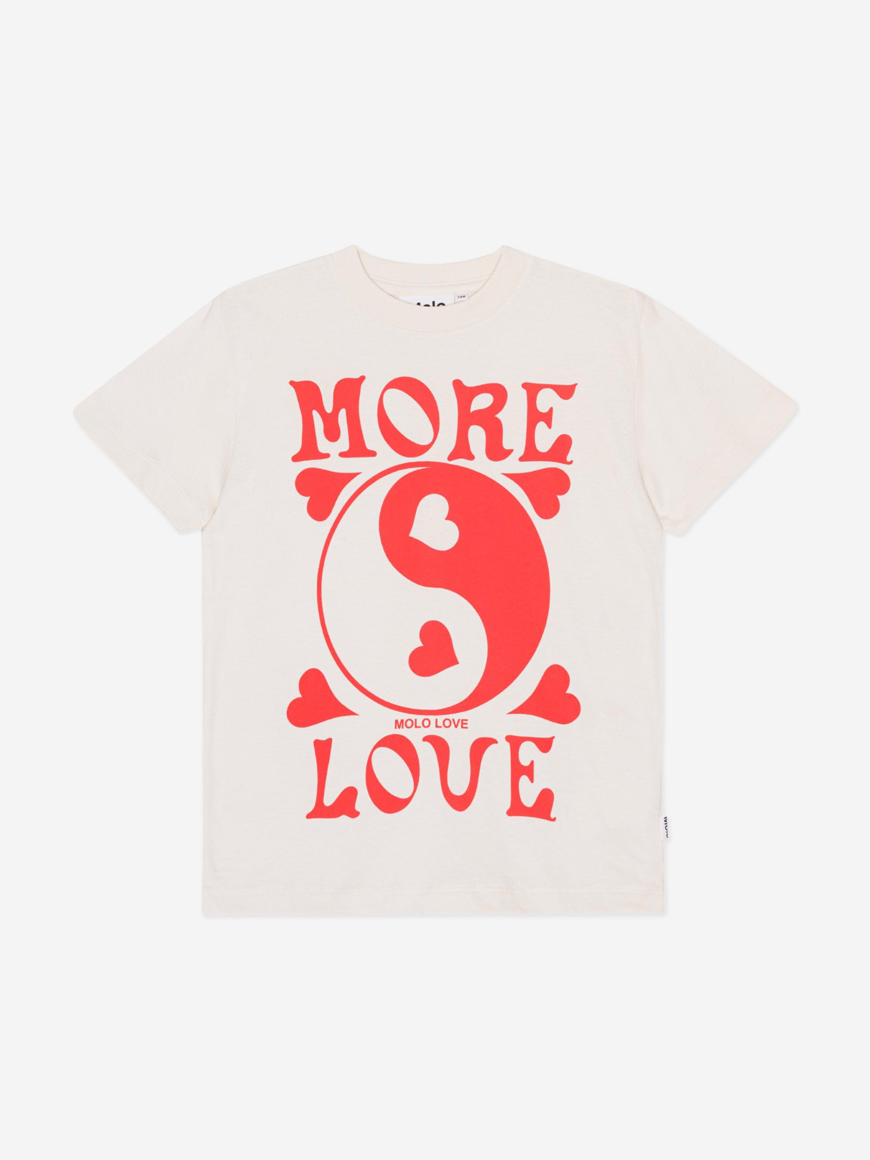 Molo Girls More Love T-Shirt in White