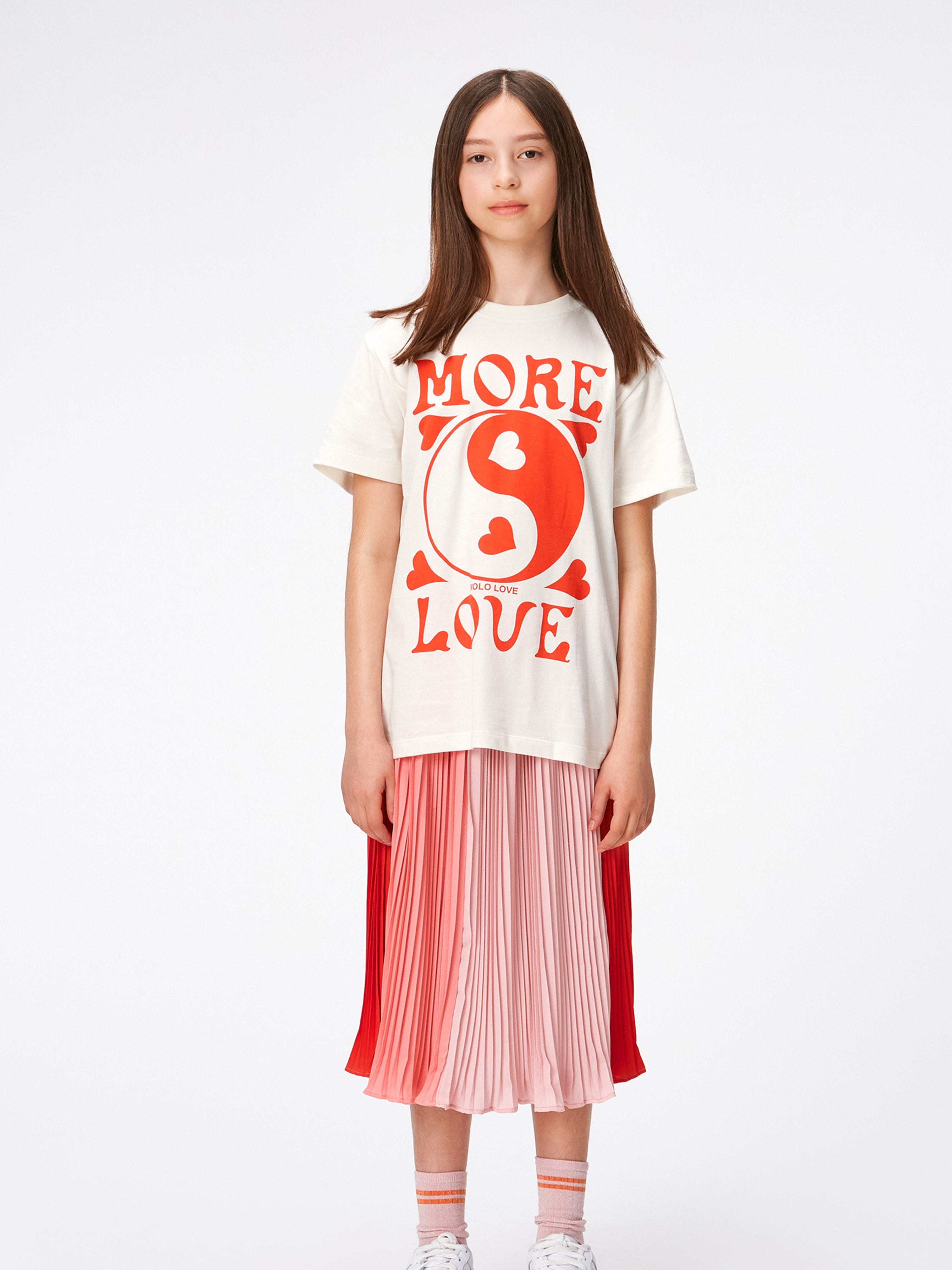 Molo Girls More Love T-Shirt in White