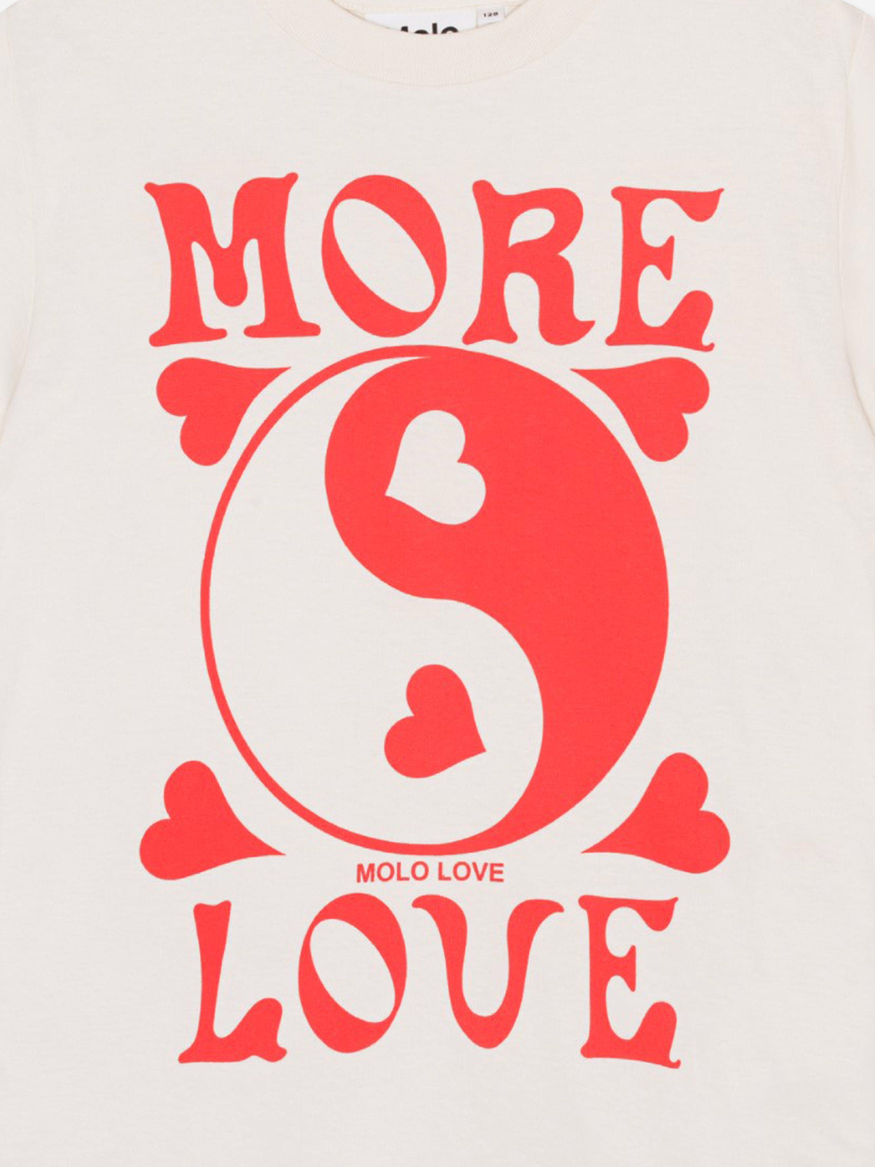 Molo Girls More Love T-Shirt in White