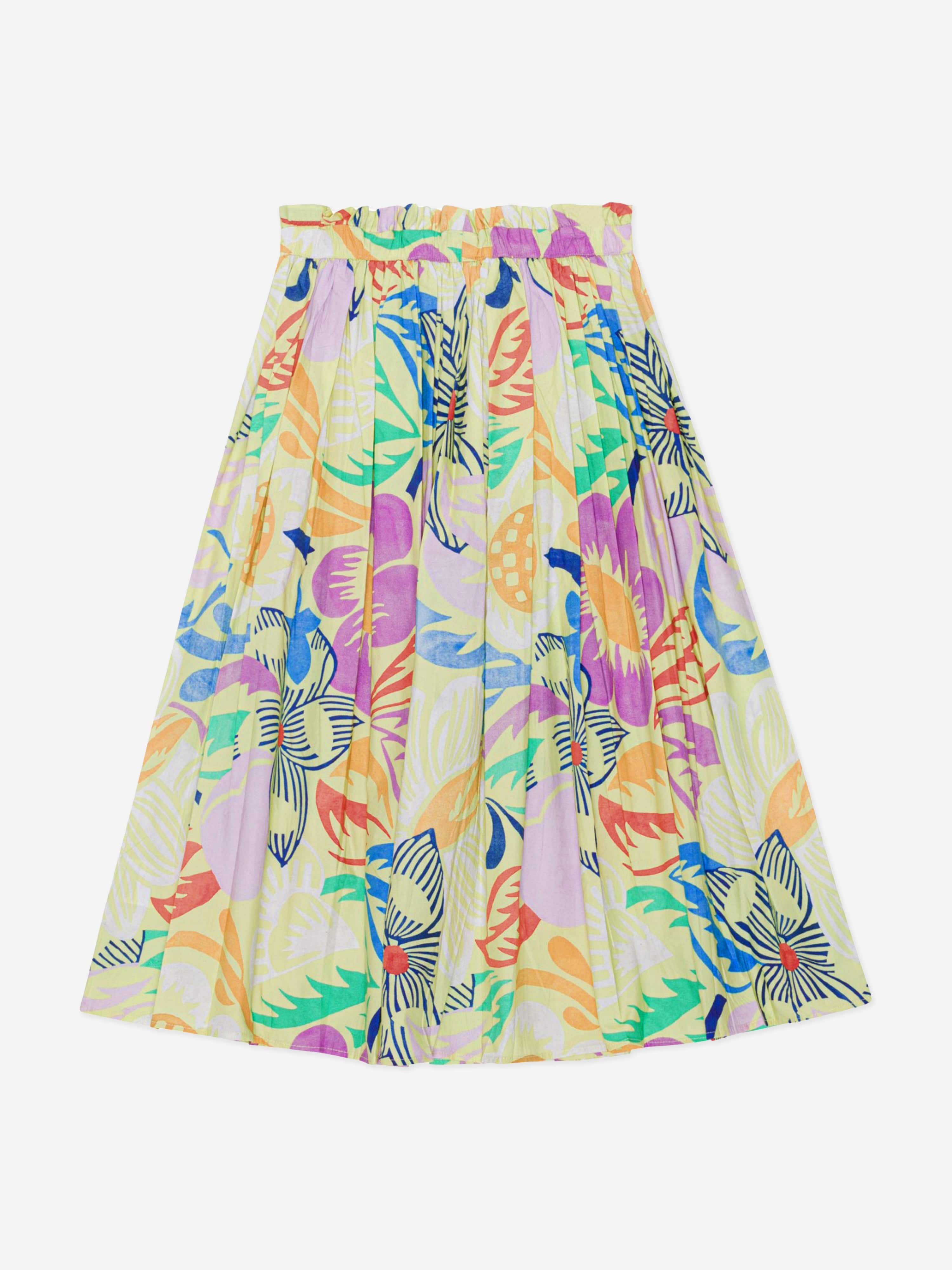 Molo Girls Floral Print Midi Skirt in Multicolour