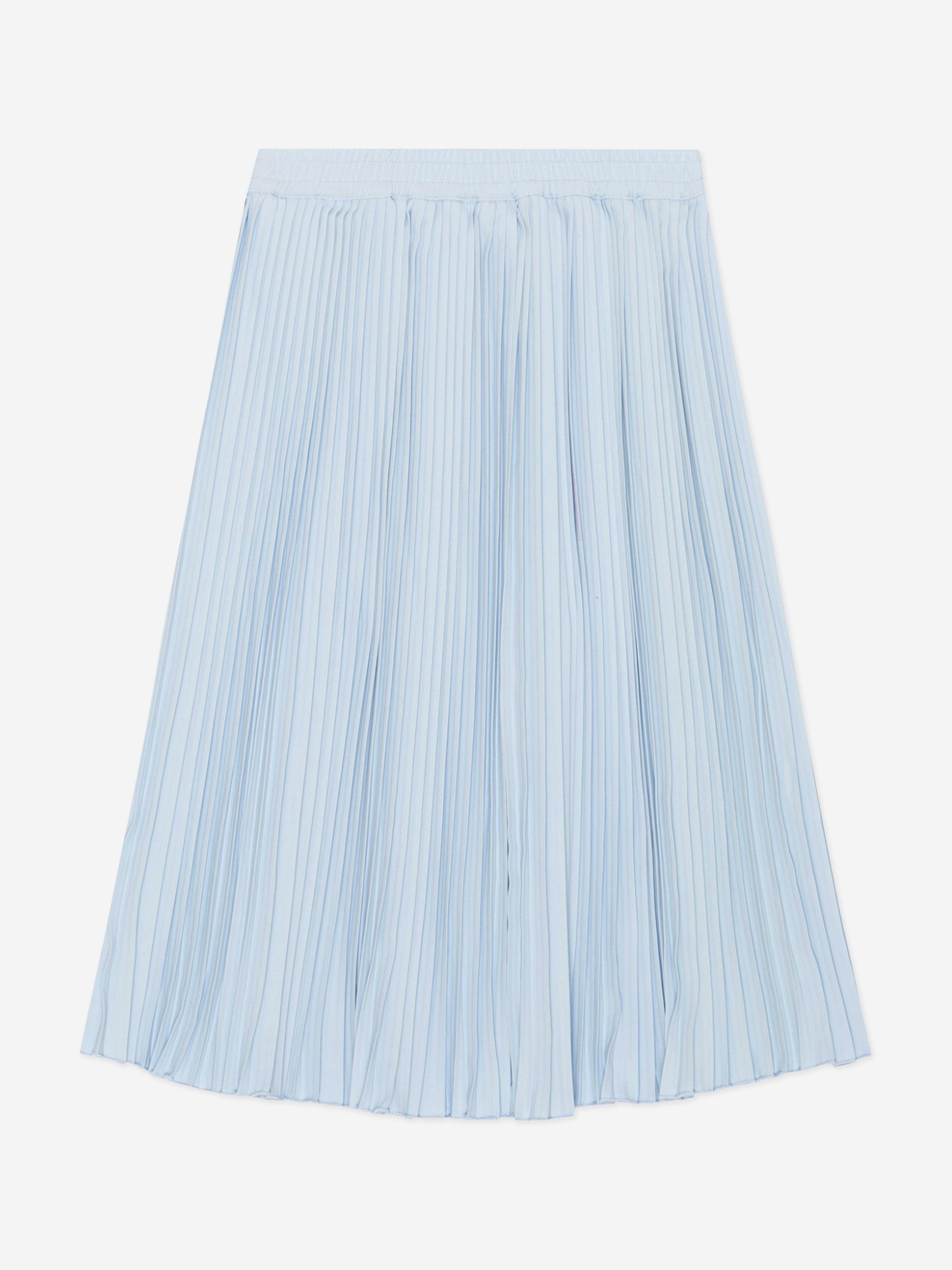 Molo Girls Pleated Midi Skirt in Blue