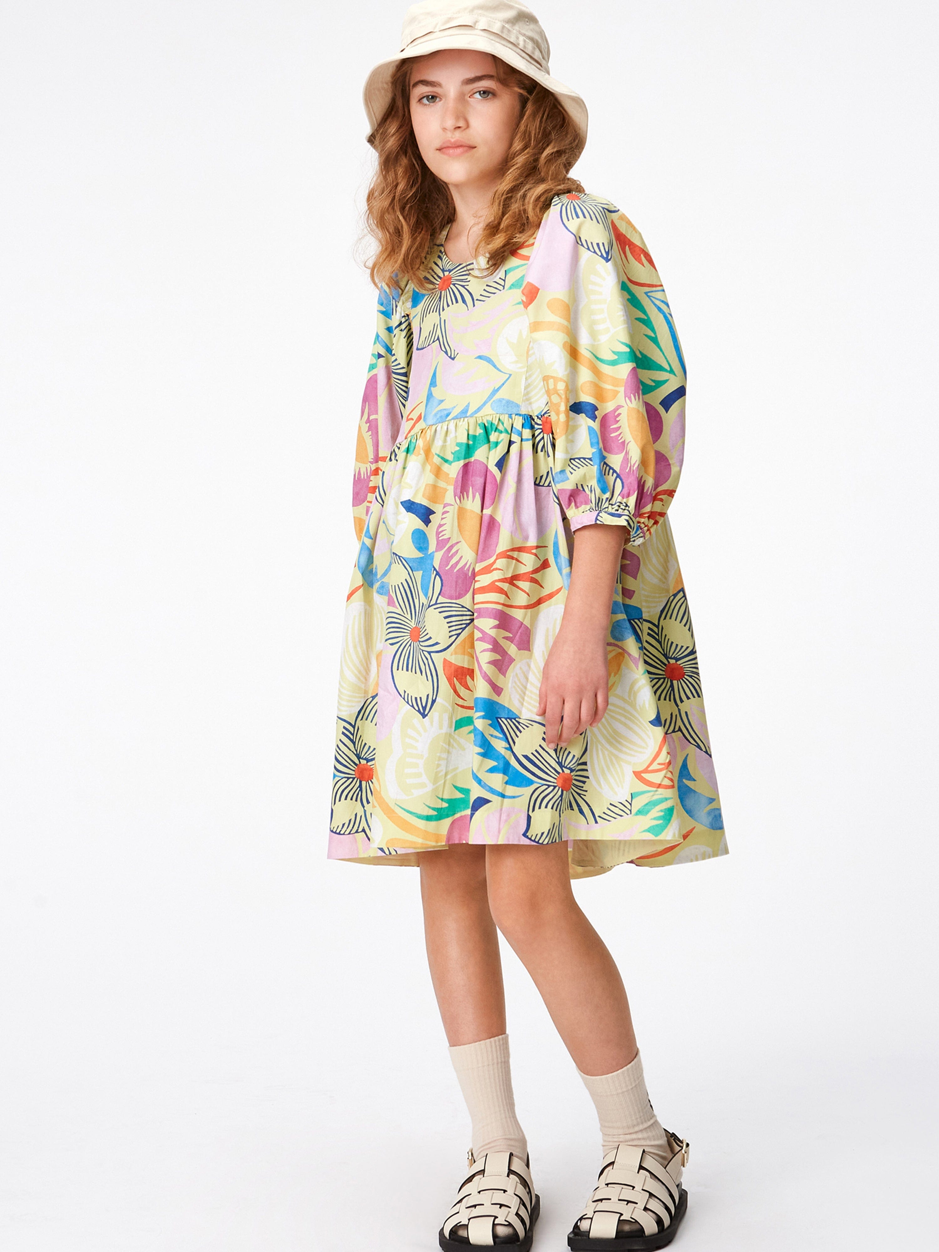 Molo Girls Floral Print Dress in Multicolour