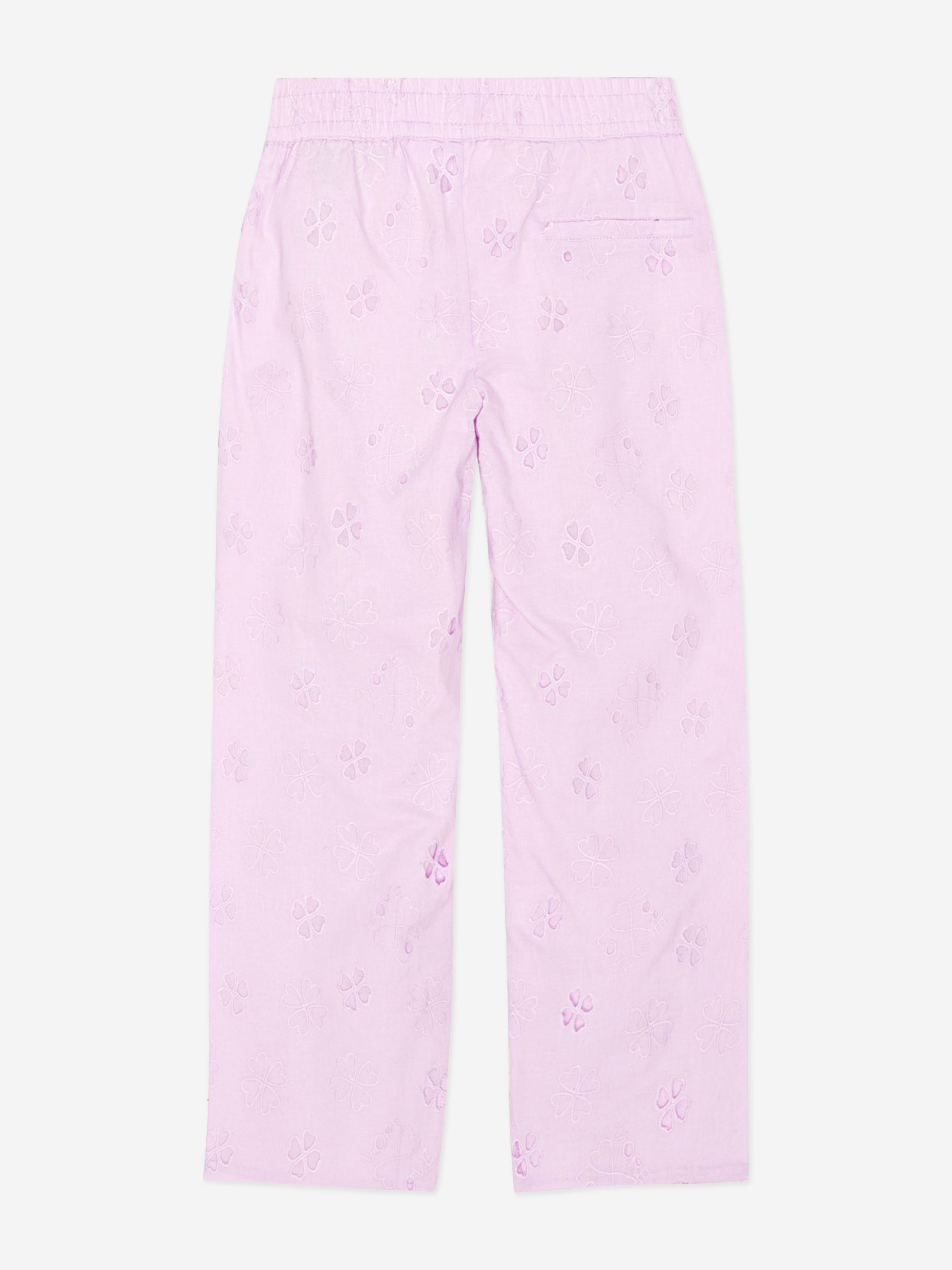 Molo Girls Floral Print Trousers in Pink