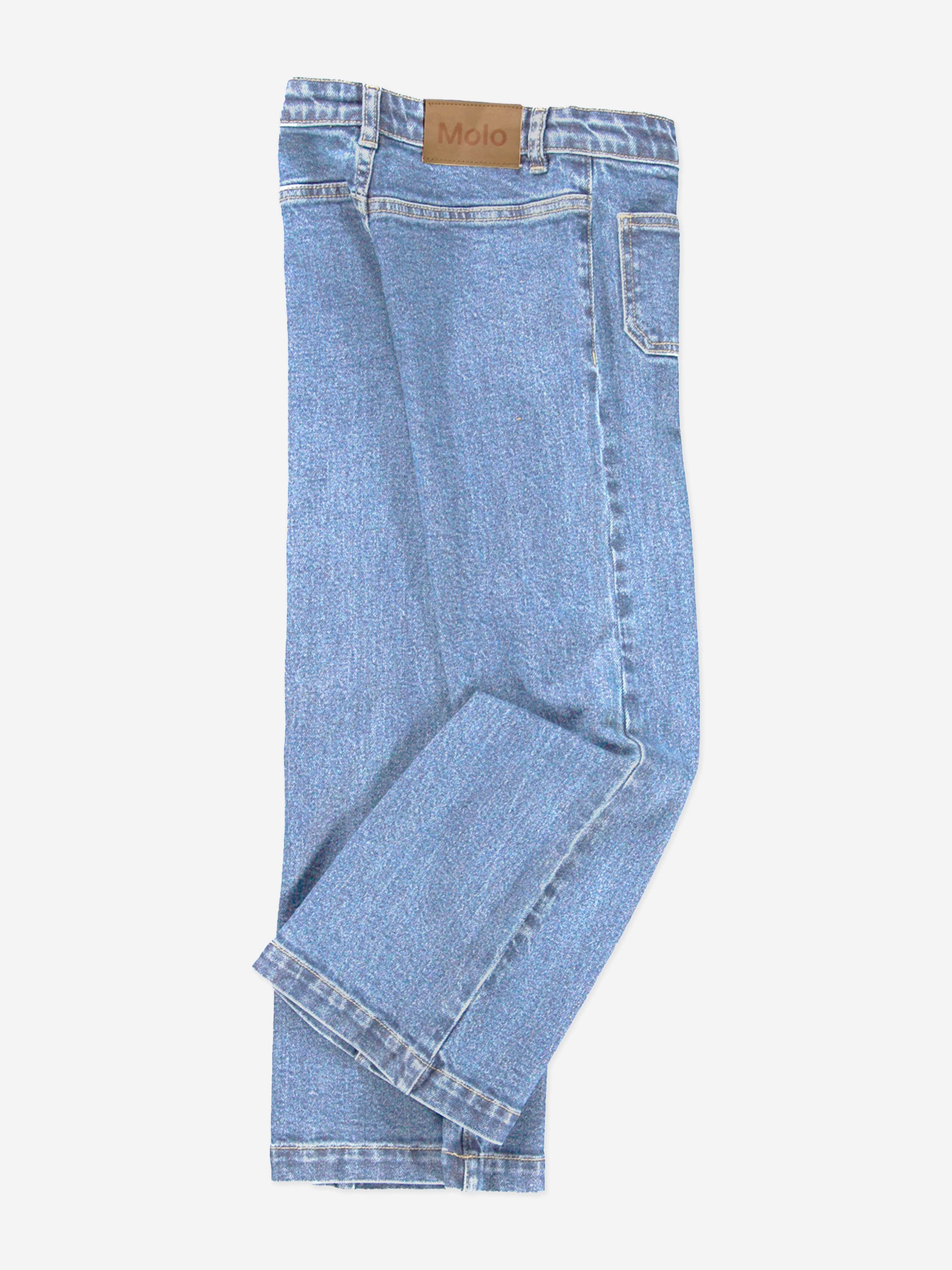 Molo Girls Wide Leg Denim Jeans in Blue