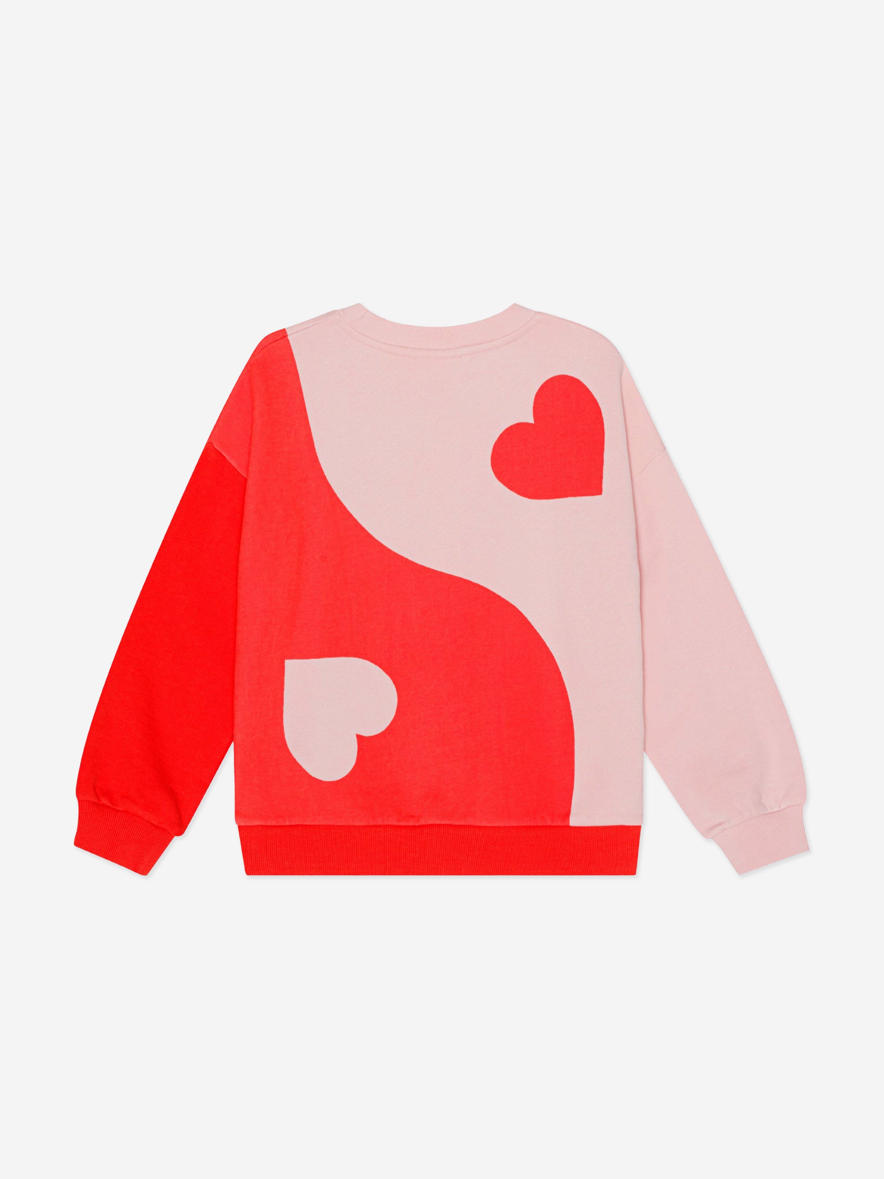 Molo Girls Yin Yang Heart Sweatshirt in Pink