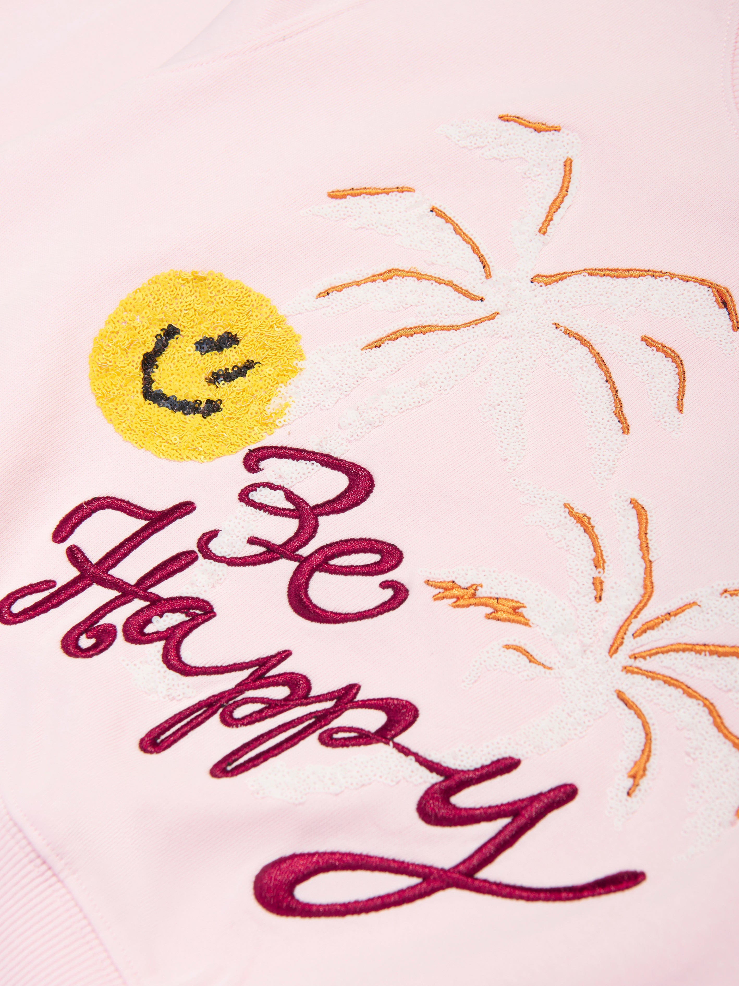 Molo Girls Be Happy Sweatshirt in Pink