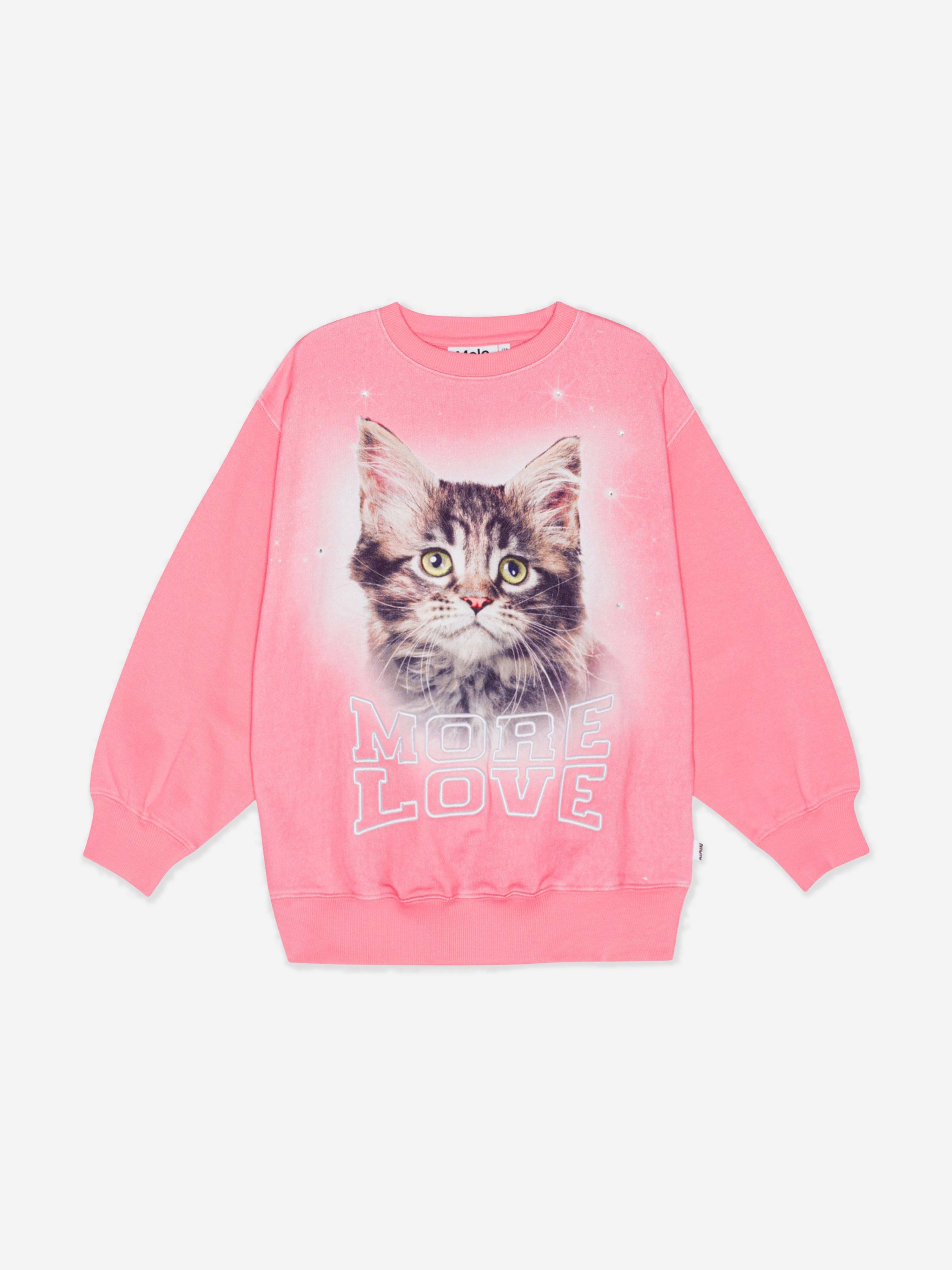 Molo Girls Be Happy Sweatshirt in Pink