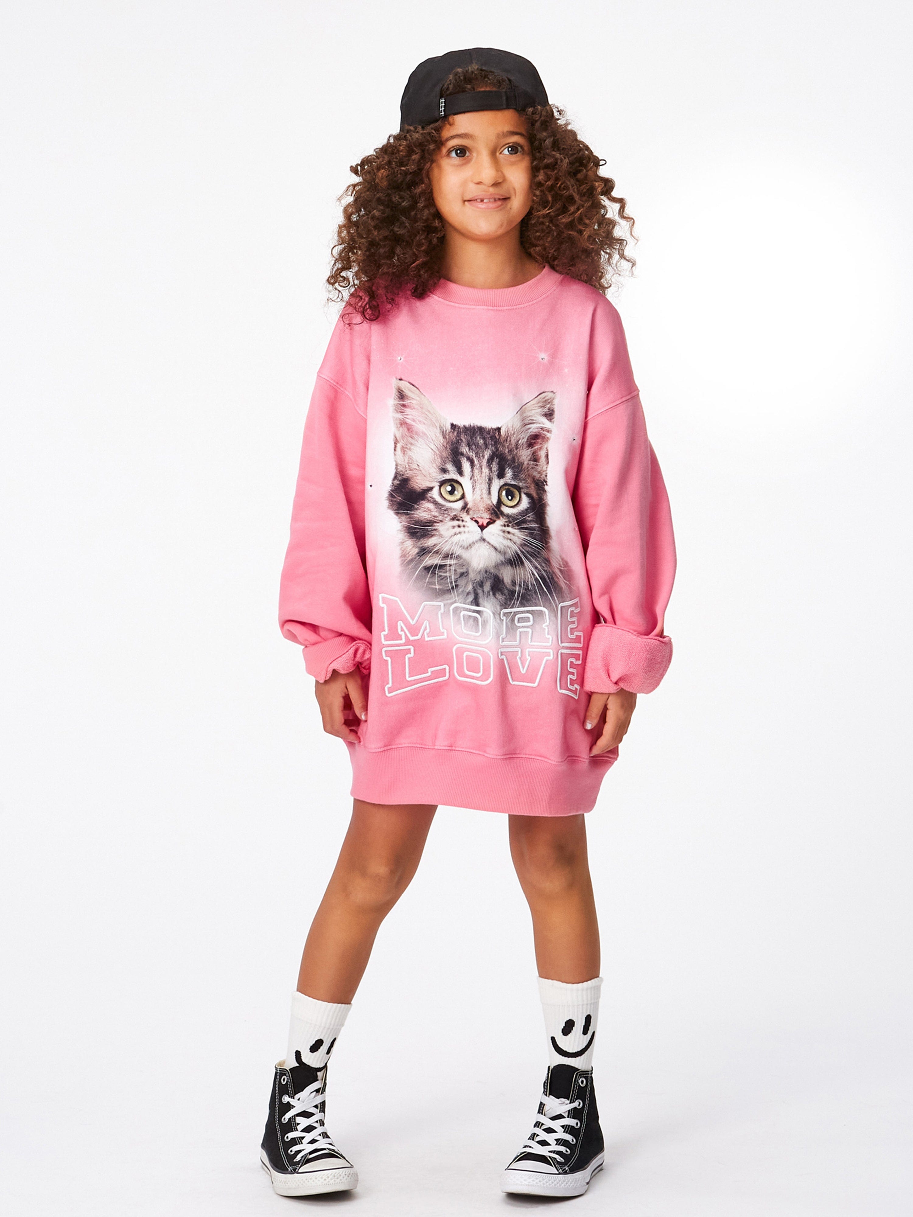 Molo Girls Be Happy Sweatshirt in Pink