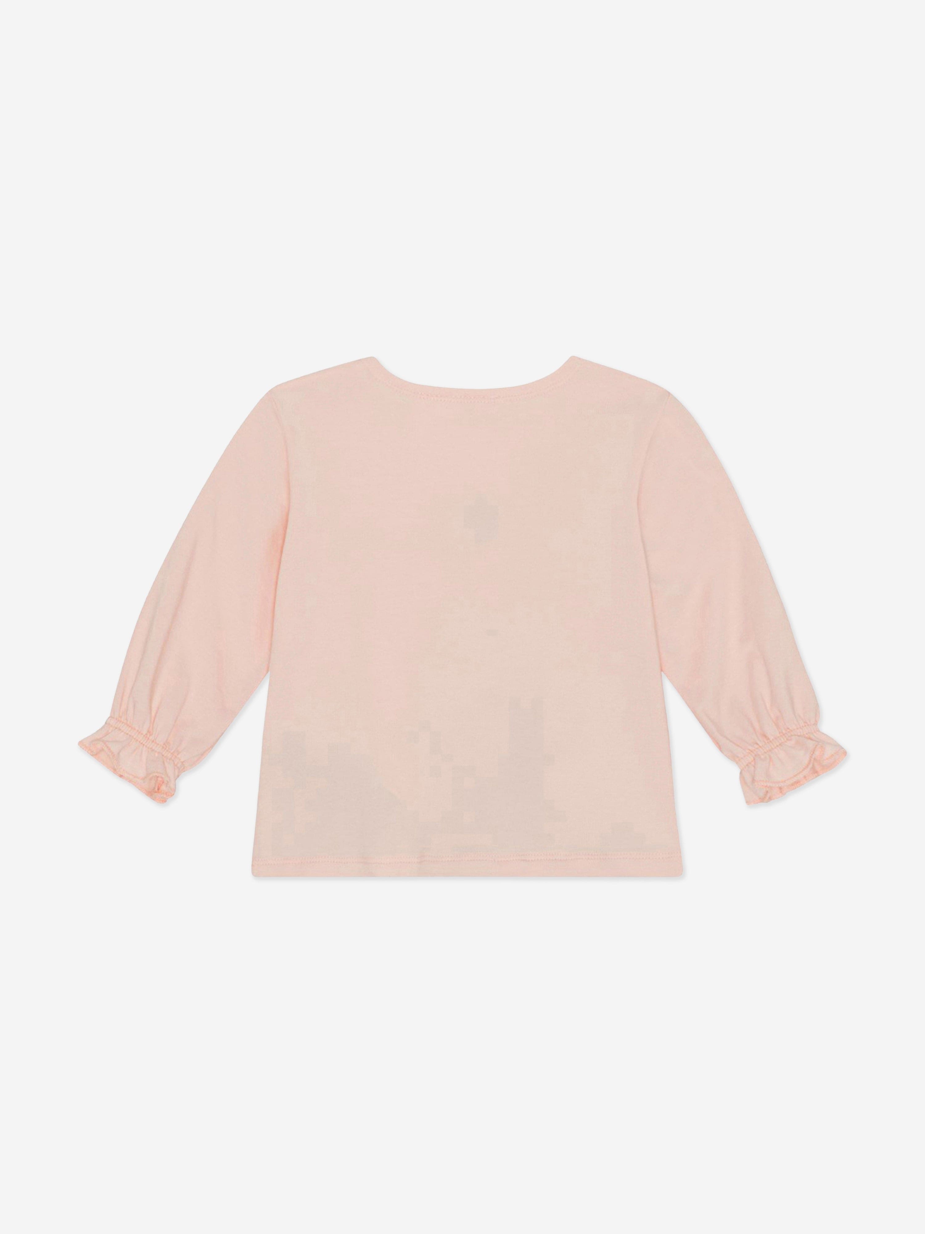 Molo Baby Girls Kitten Long Sleeve T-Shirt in Pink