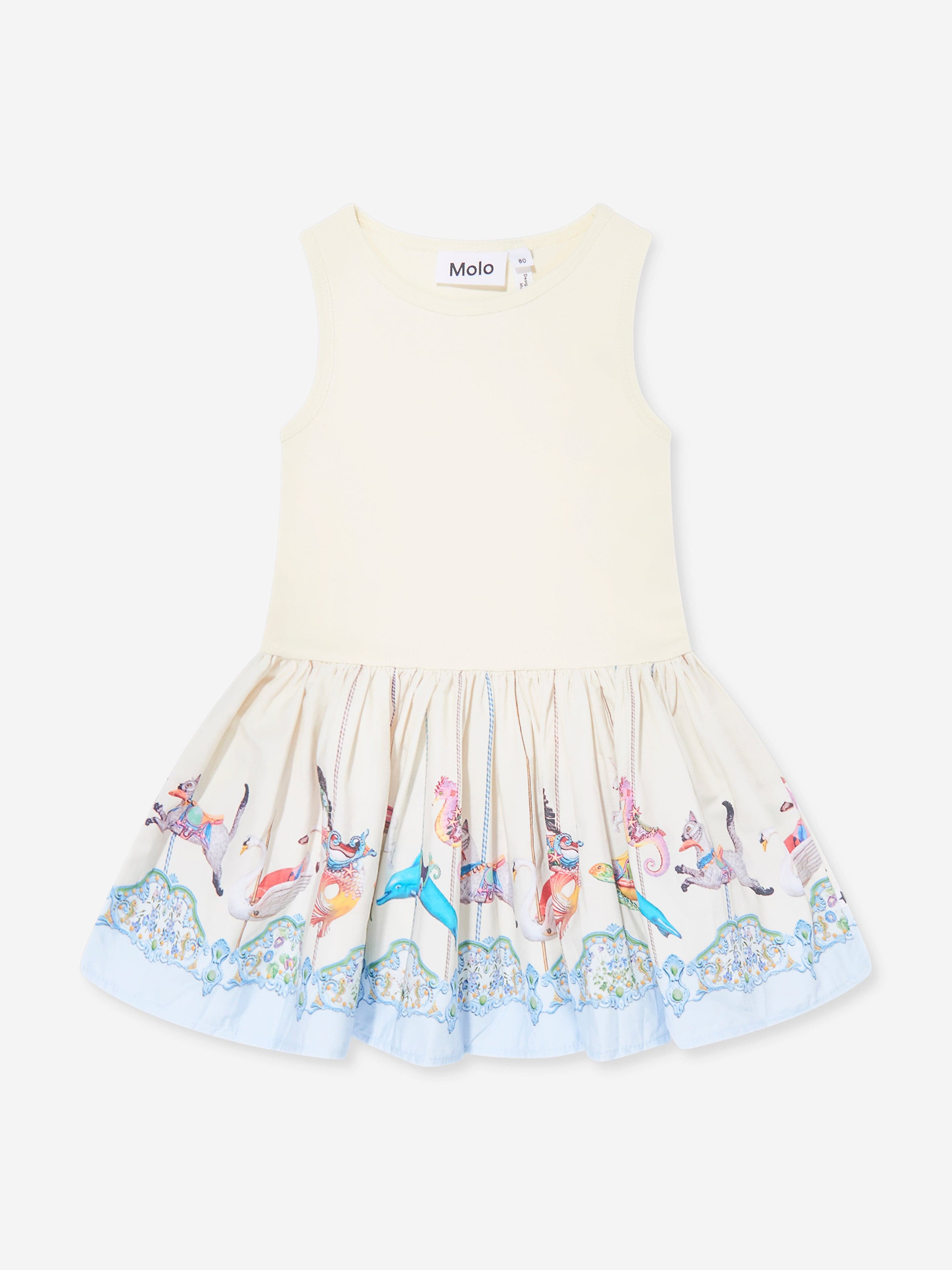 Molo Baby Girls Sea Carousel Dress in White