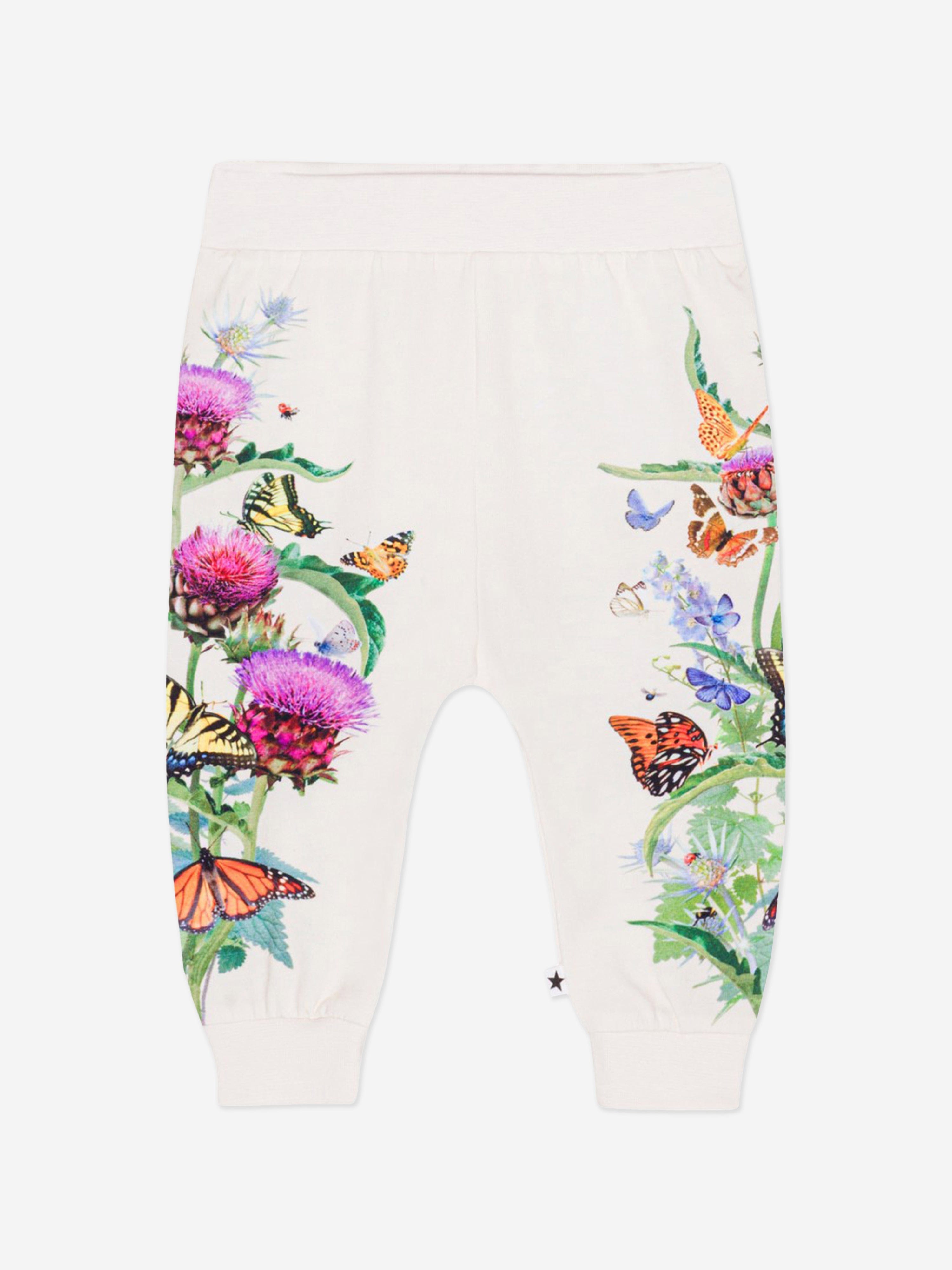 Molo Baby Girls Butterfly Joggers in White