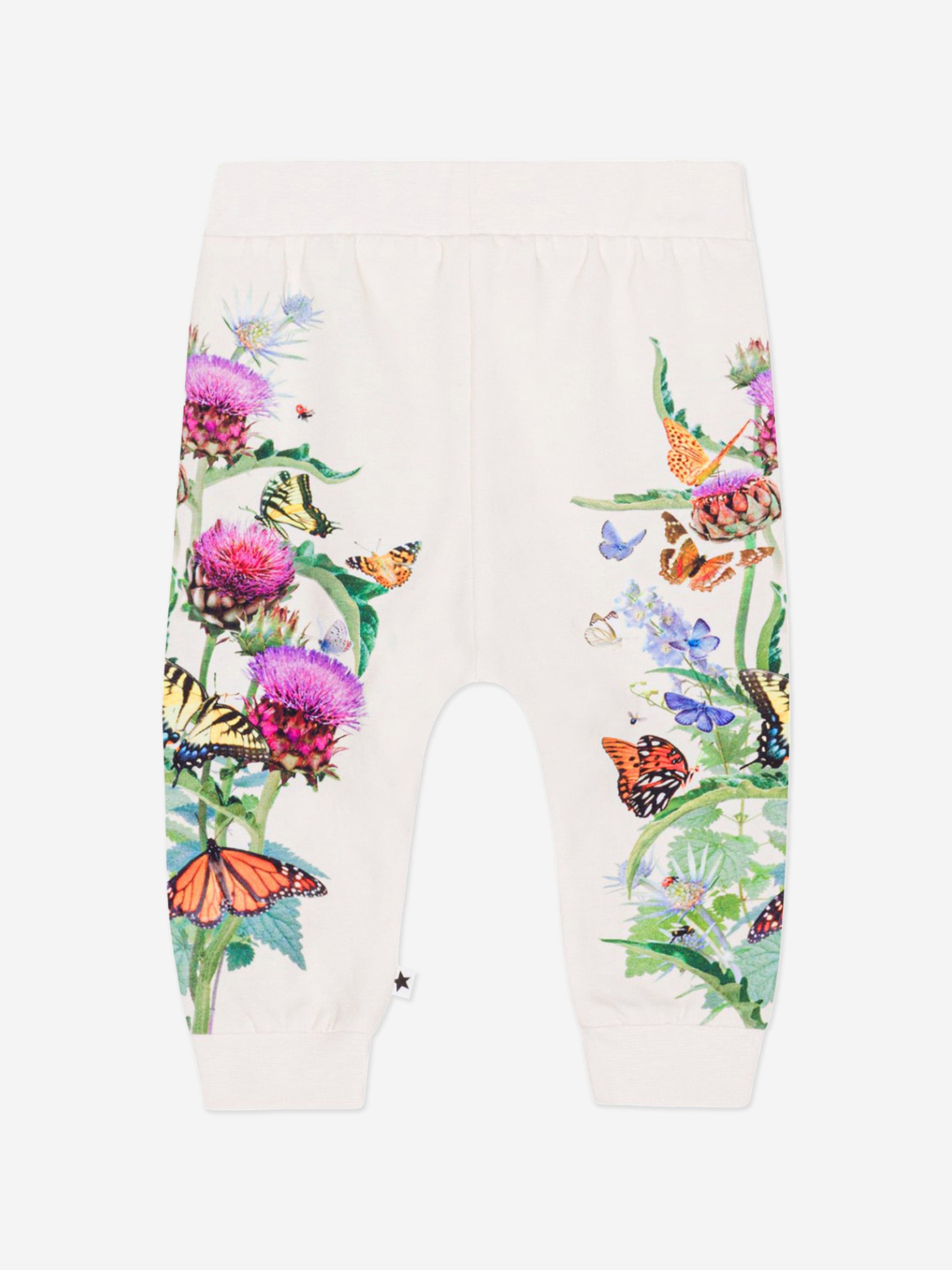 Molo Baby Girls Butterfly Joggers in White