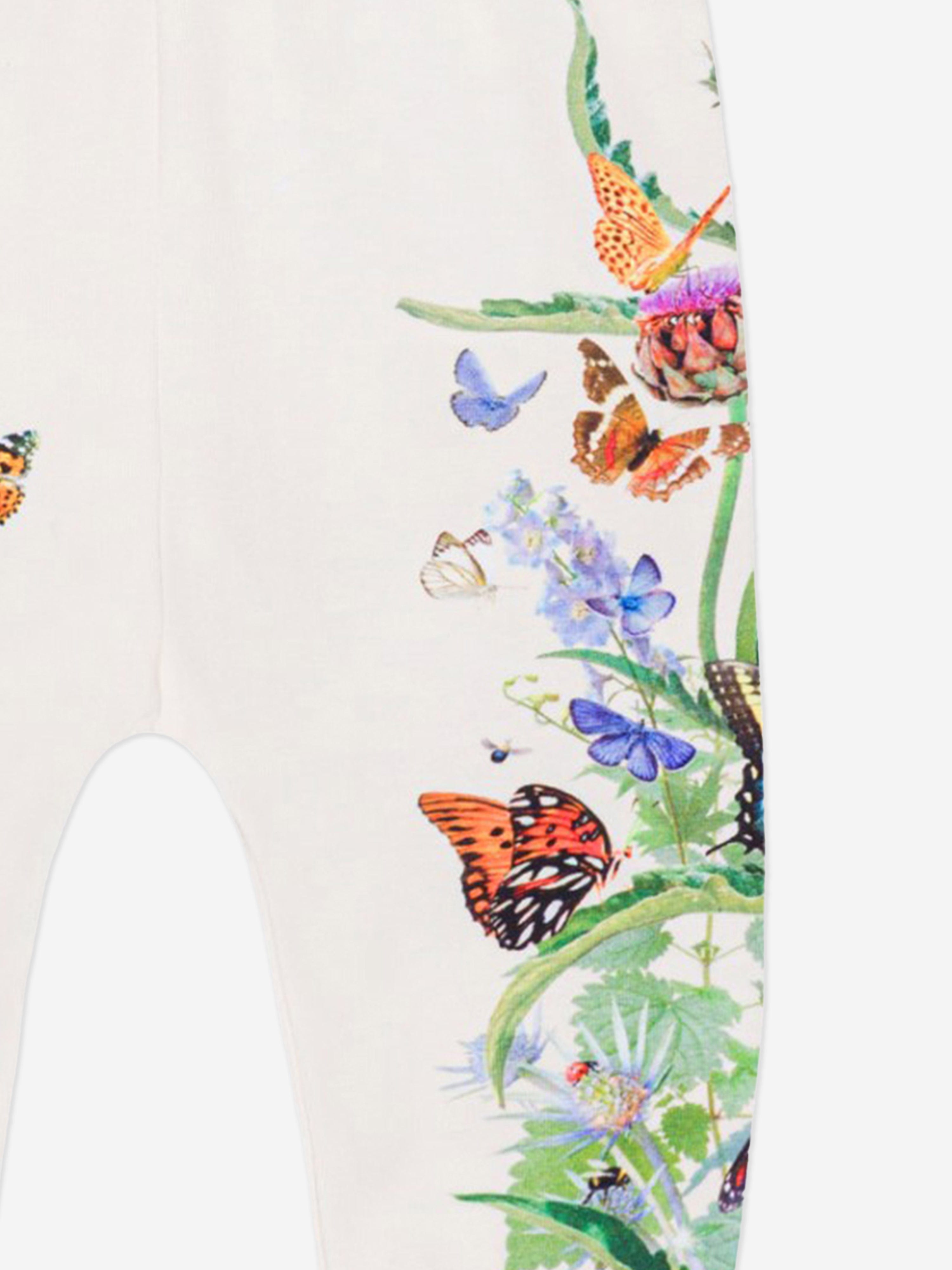 Molo Baby Girls Butterfly Joggers in White