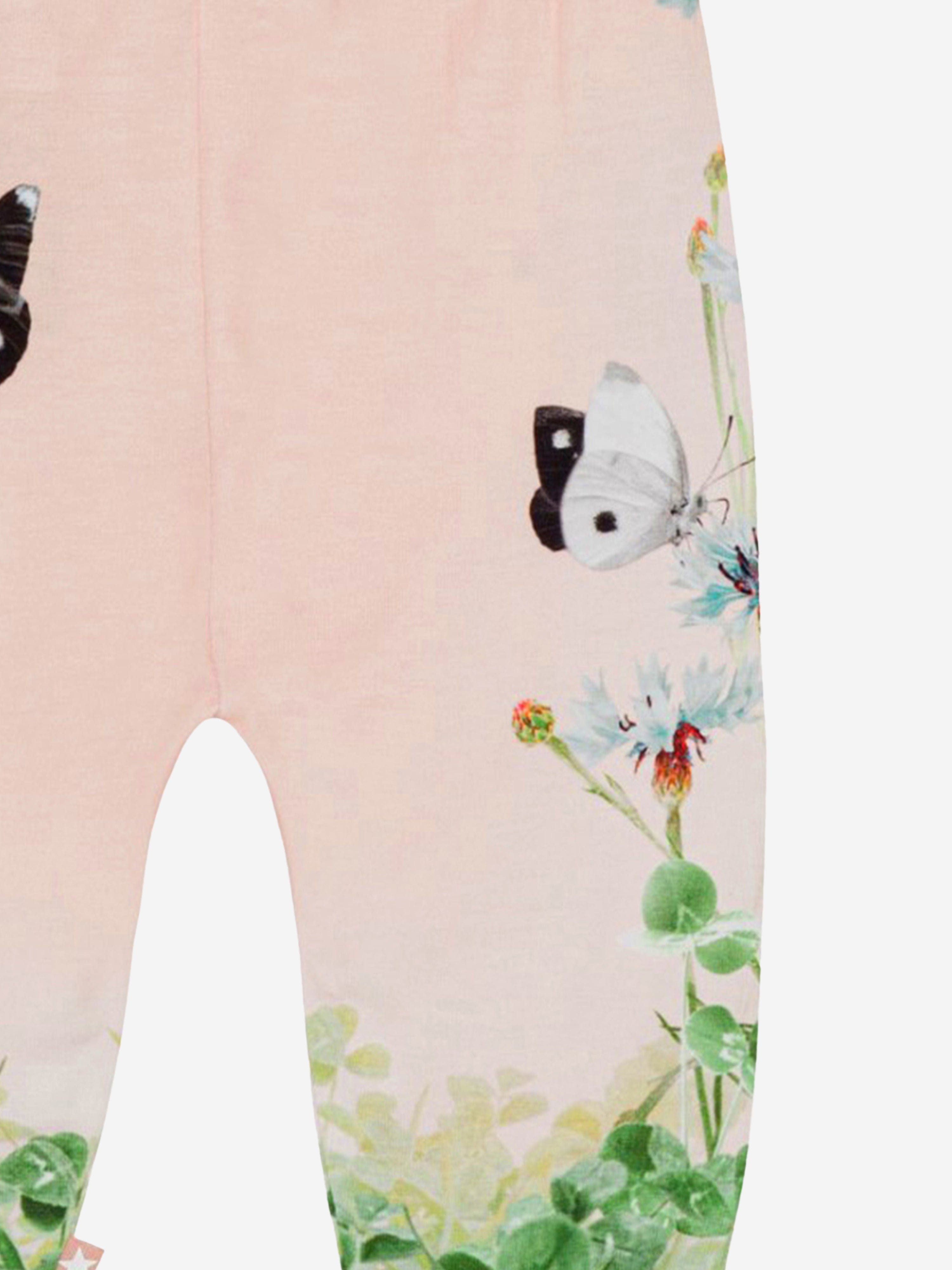 Molo Baby Girls Kitten Print Joggers in Pink