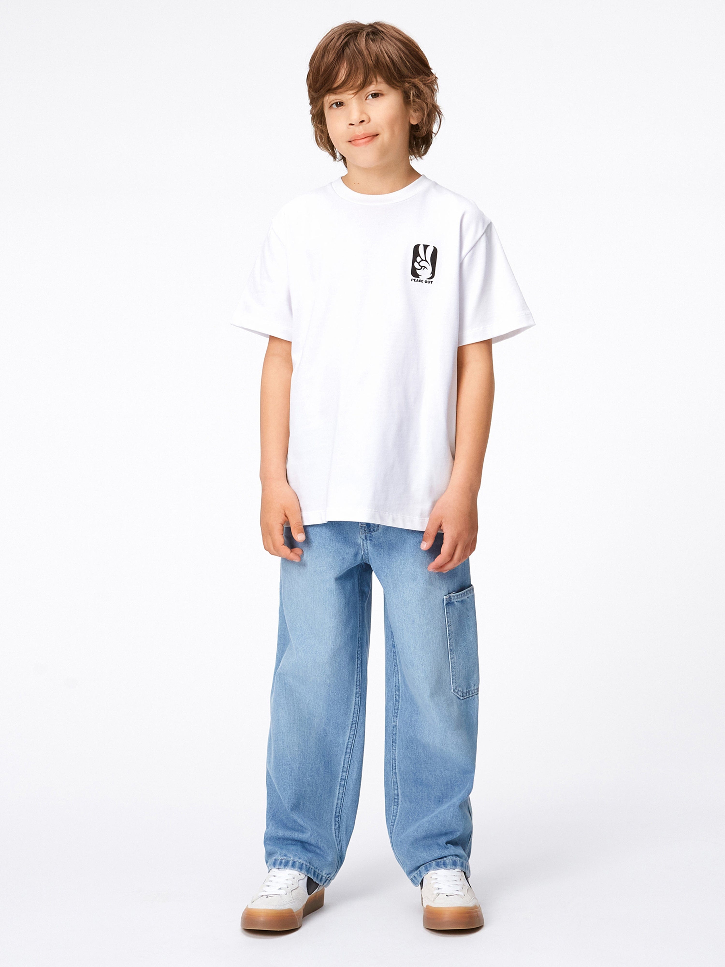 Molo Kids Wide Leg Jeans in Blue