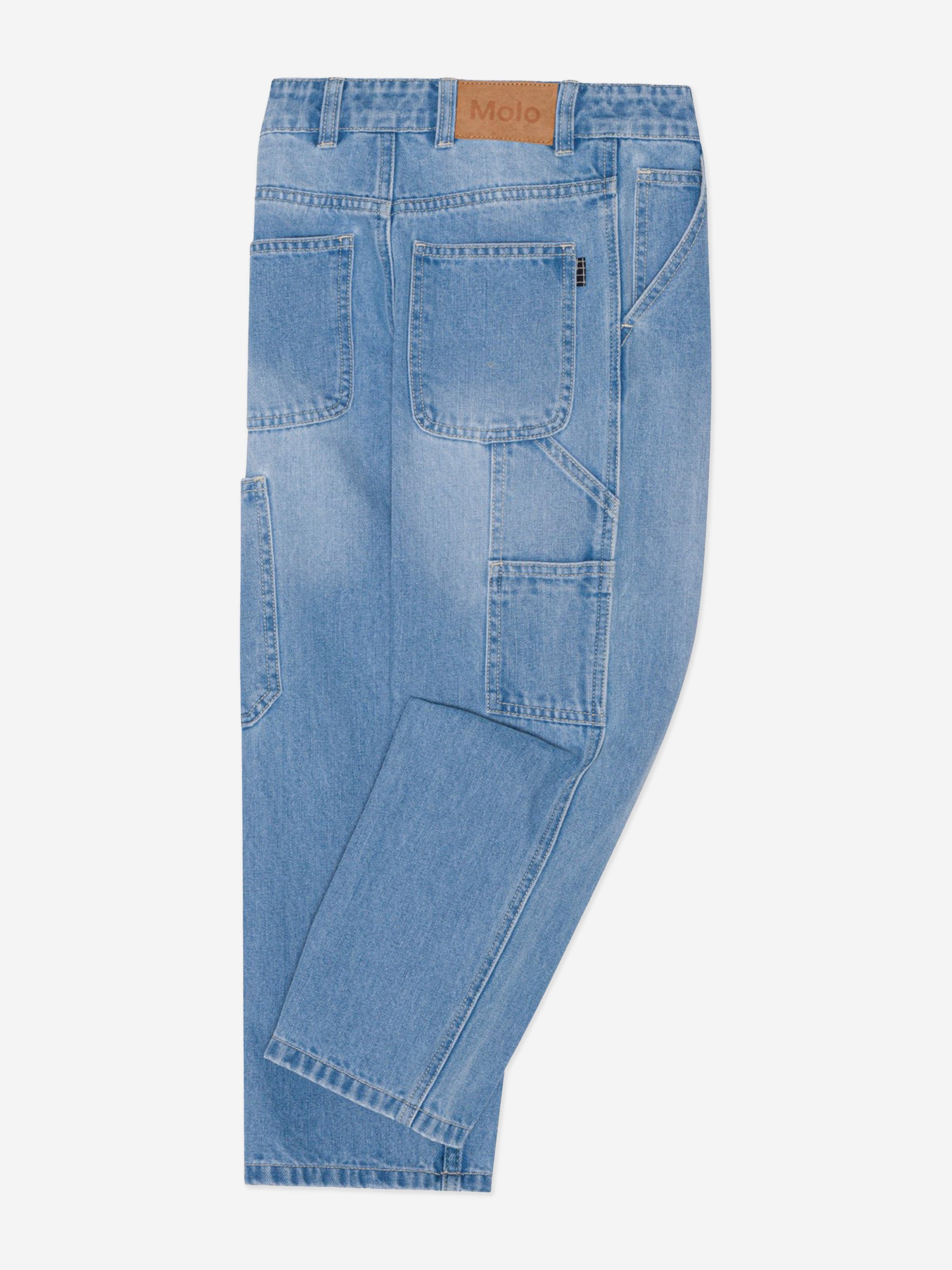 Molo Kids Wide Leg Jeans in Blue