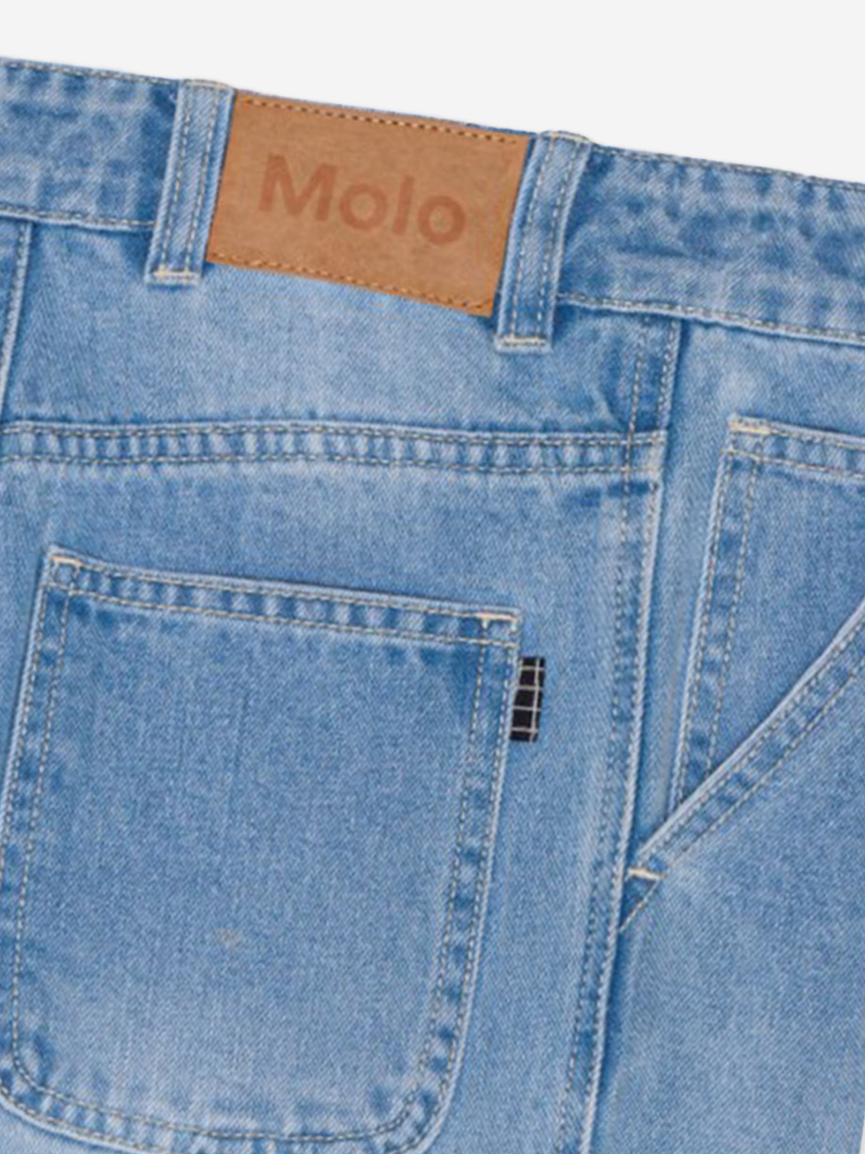 Molo Kids Wide Leg Jeans in Blue