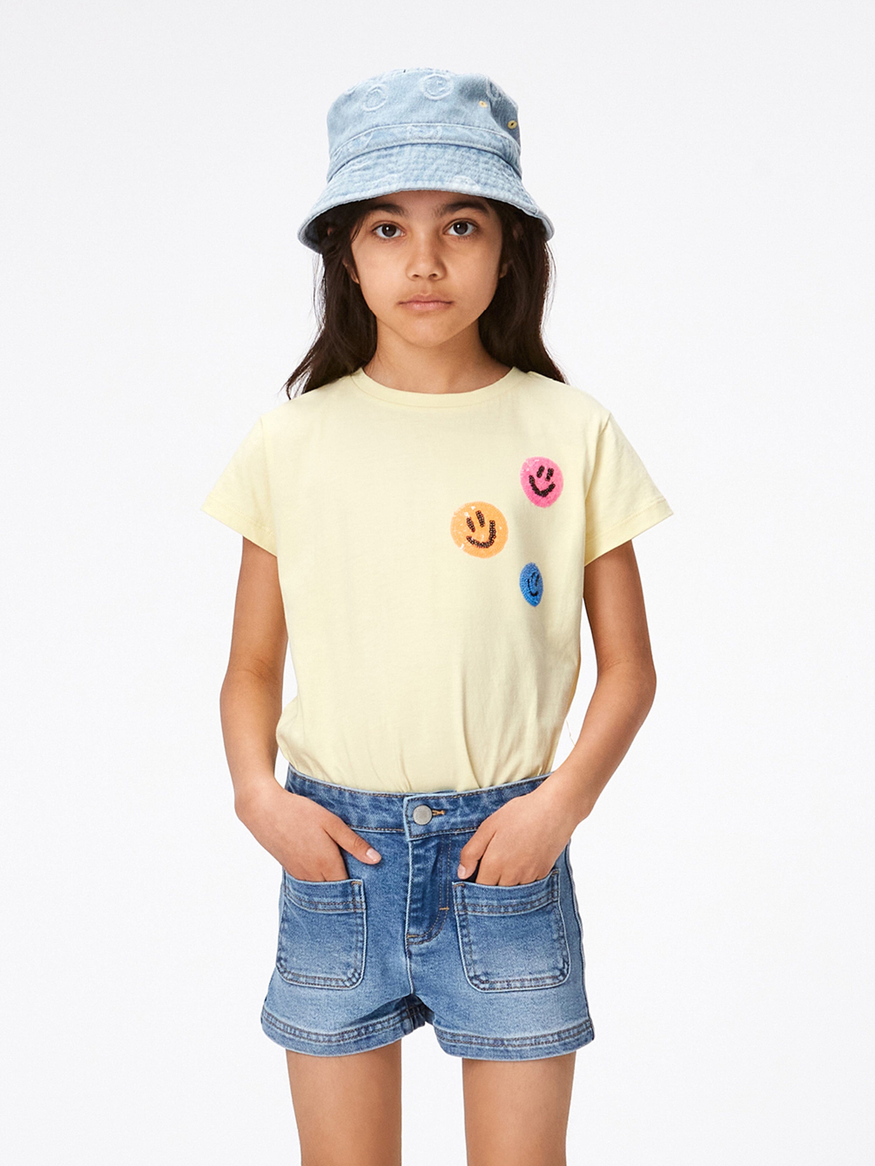 Molo Kids Denim Bucket Hat in Blue