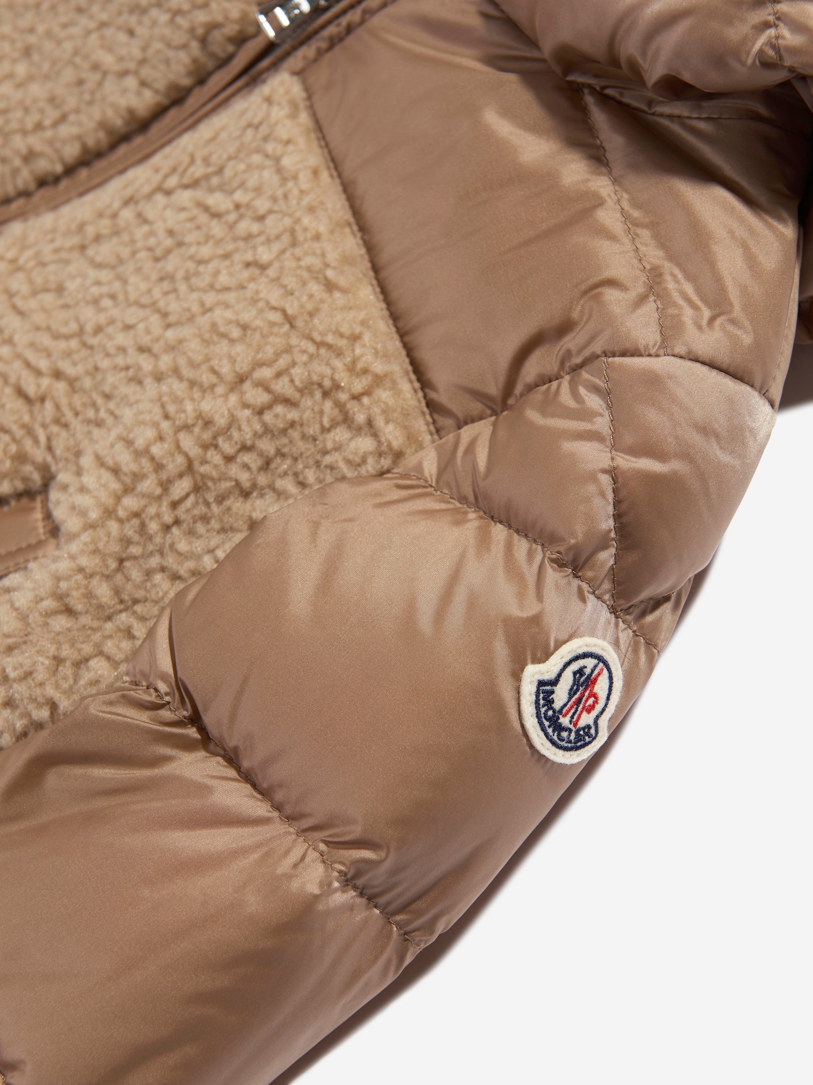 Moncler Enfant Baby Girls Down Padded Amin Jacket in Beige