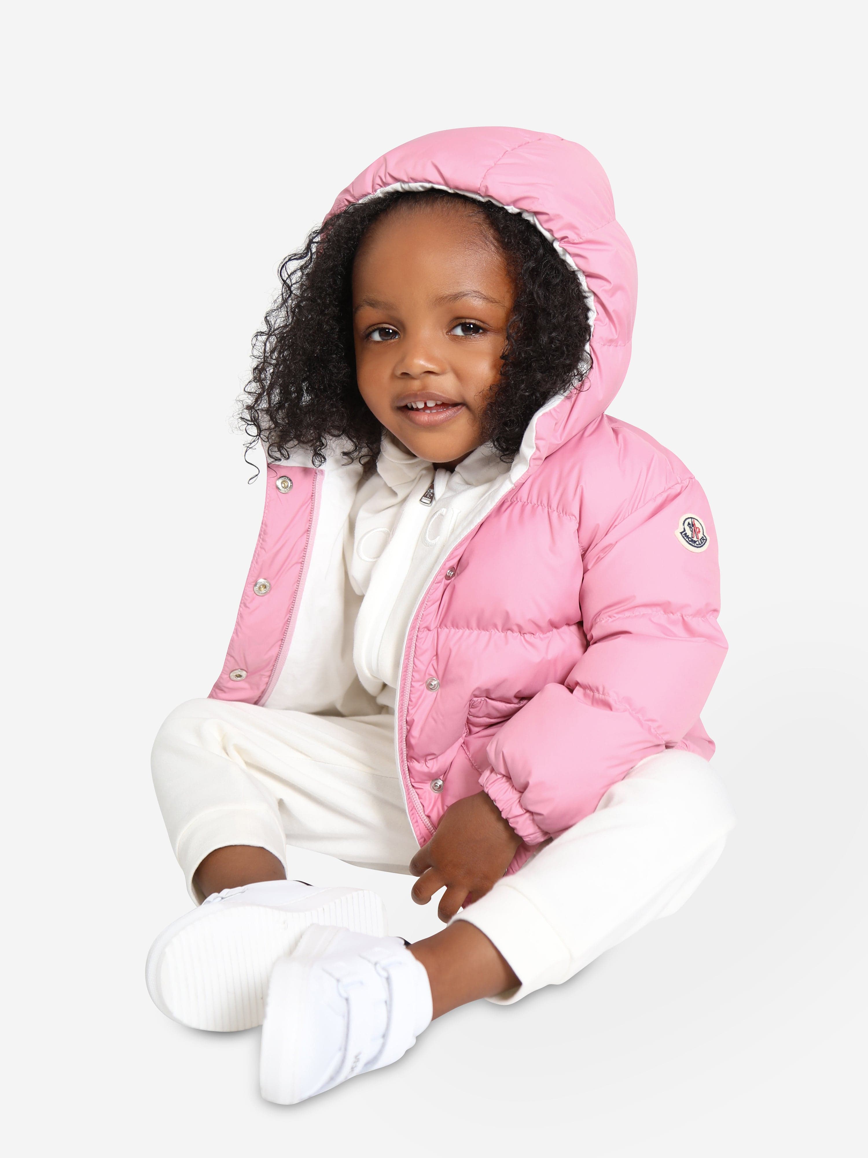 Moncler Enfant Baby Girls Down Padded Ebre Jacket in Pink