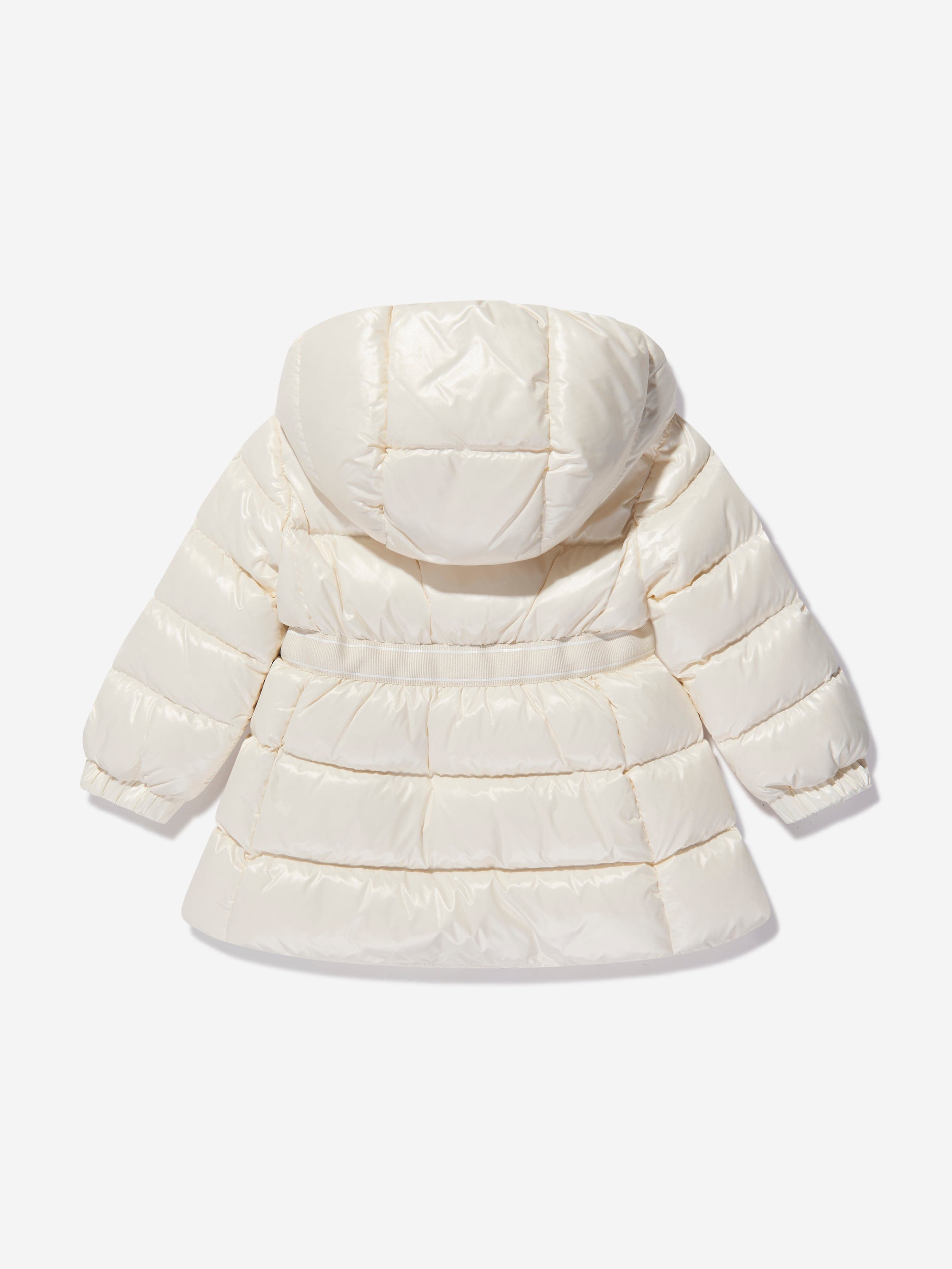 Moncler Enfant Baby Girls Down Padded Alis Long Parka in Ivory