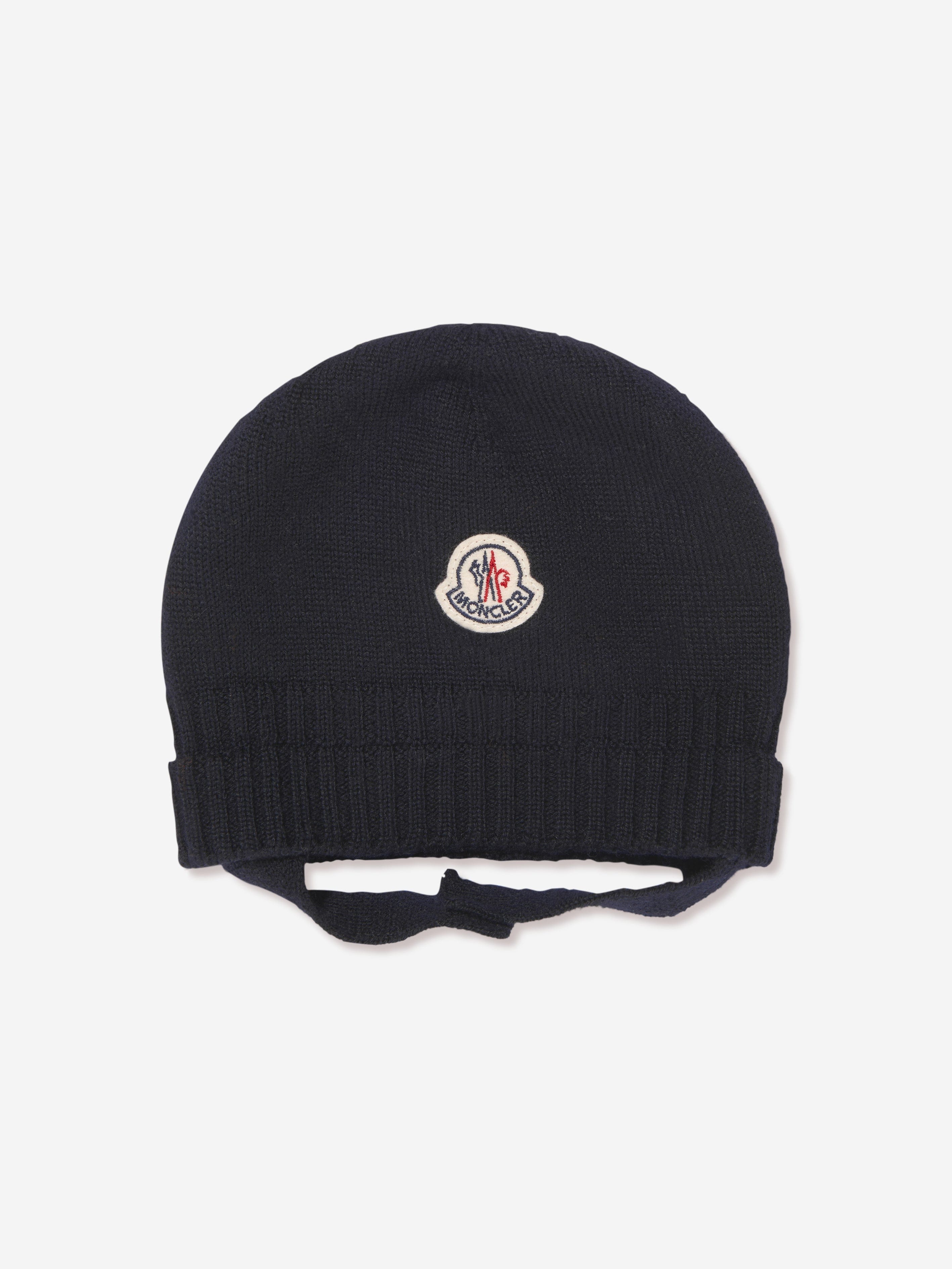 Moncler Enfant Baby Hat And Mittens Set in Navy