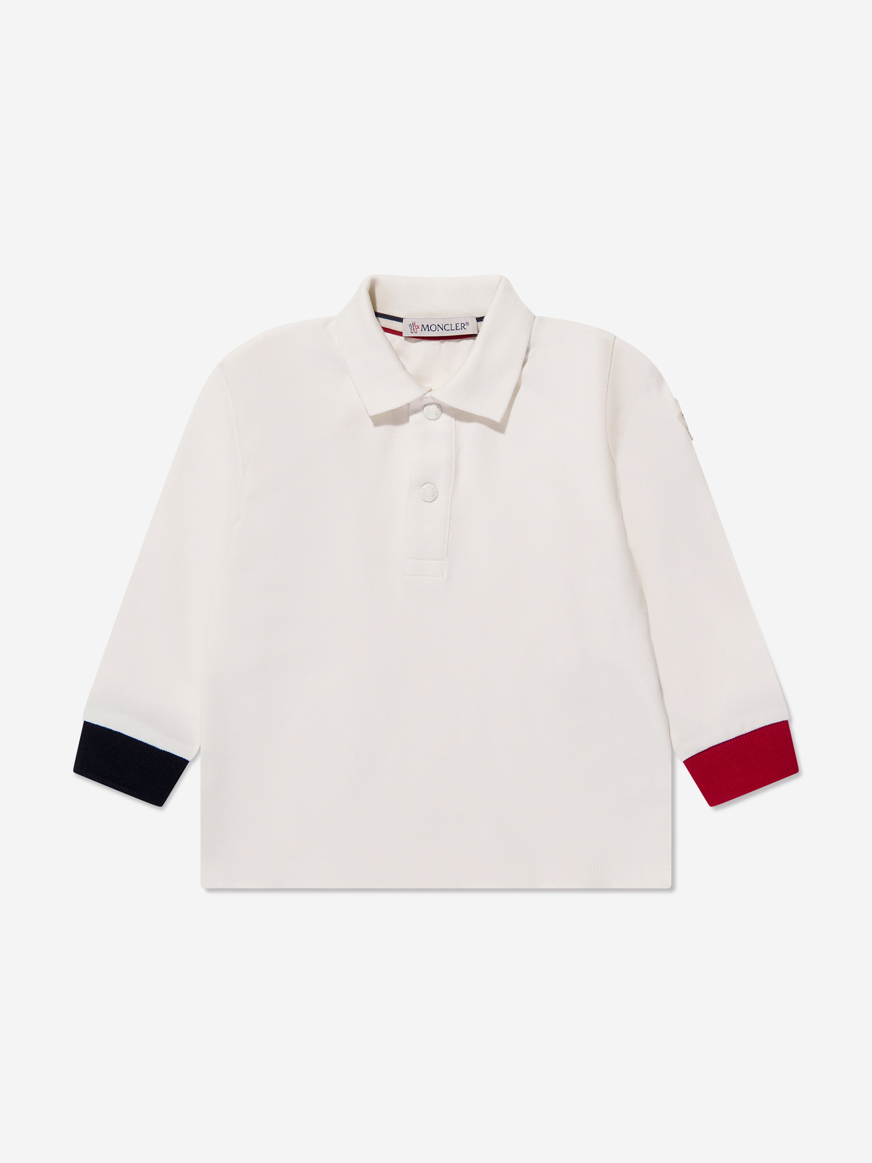 Moncler Enfant Baby Boys Long Sleeve Polo Shirt in Ivory