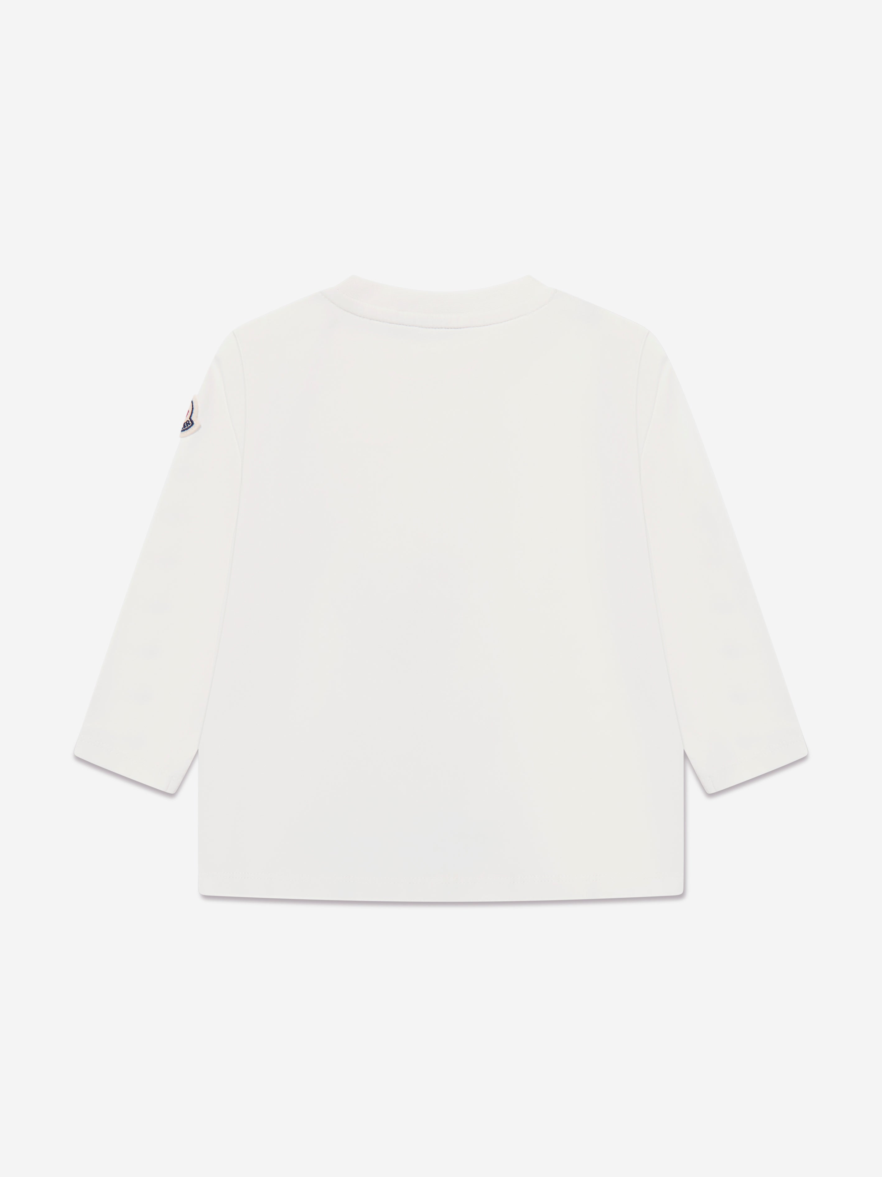 Moncler Enfant Baby Girls Long Sleeve Logo T-Shirt in Ivory