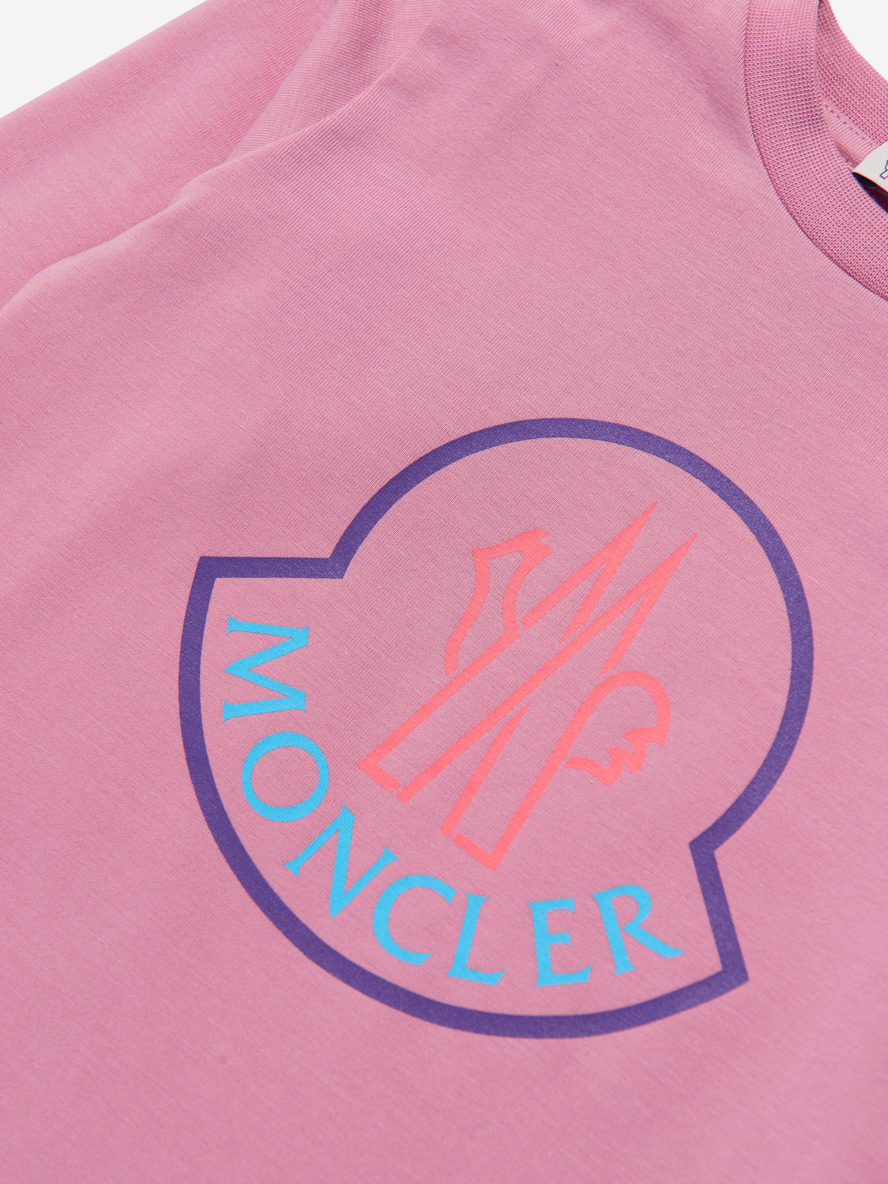 Moncler Enfant Baby Girls Long Sleeve Logo T-Shirt in Pink