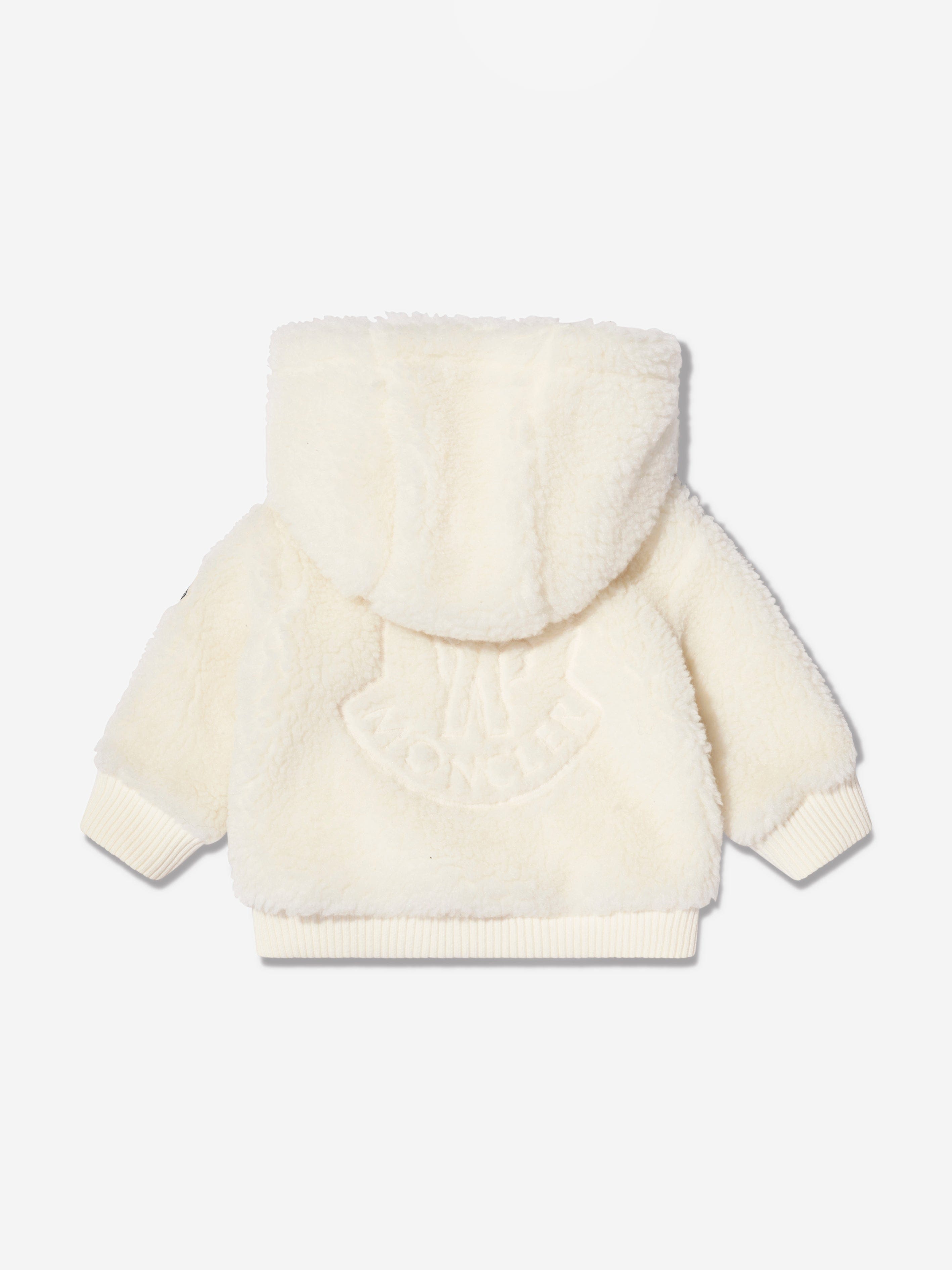 Moncler Enfant Baby Boys Fluffy Zip Up Top in Ivory