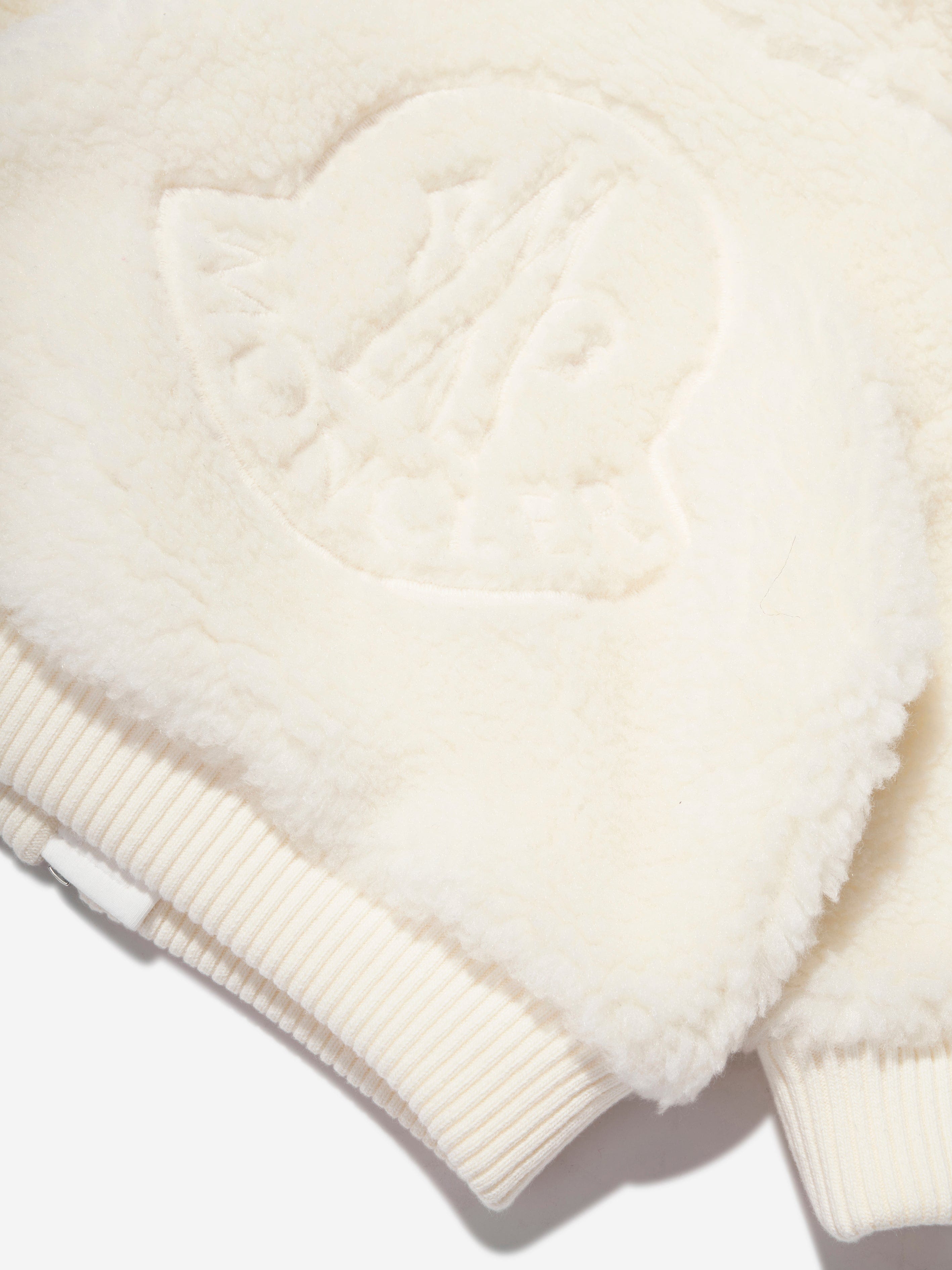 Moncler Enfant Baby Boys Fluffy Zip Up Top in Ivory