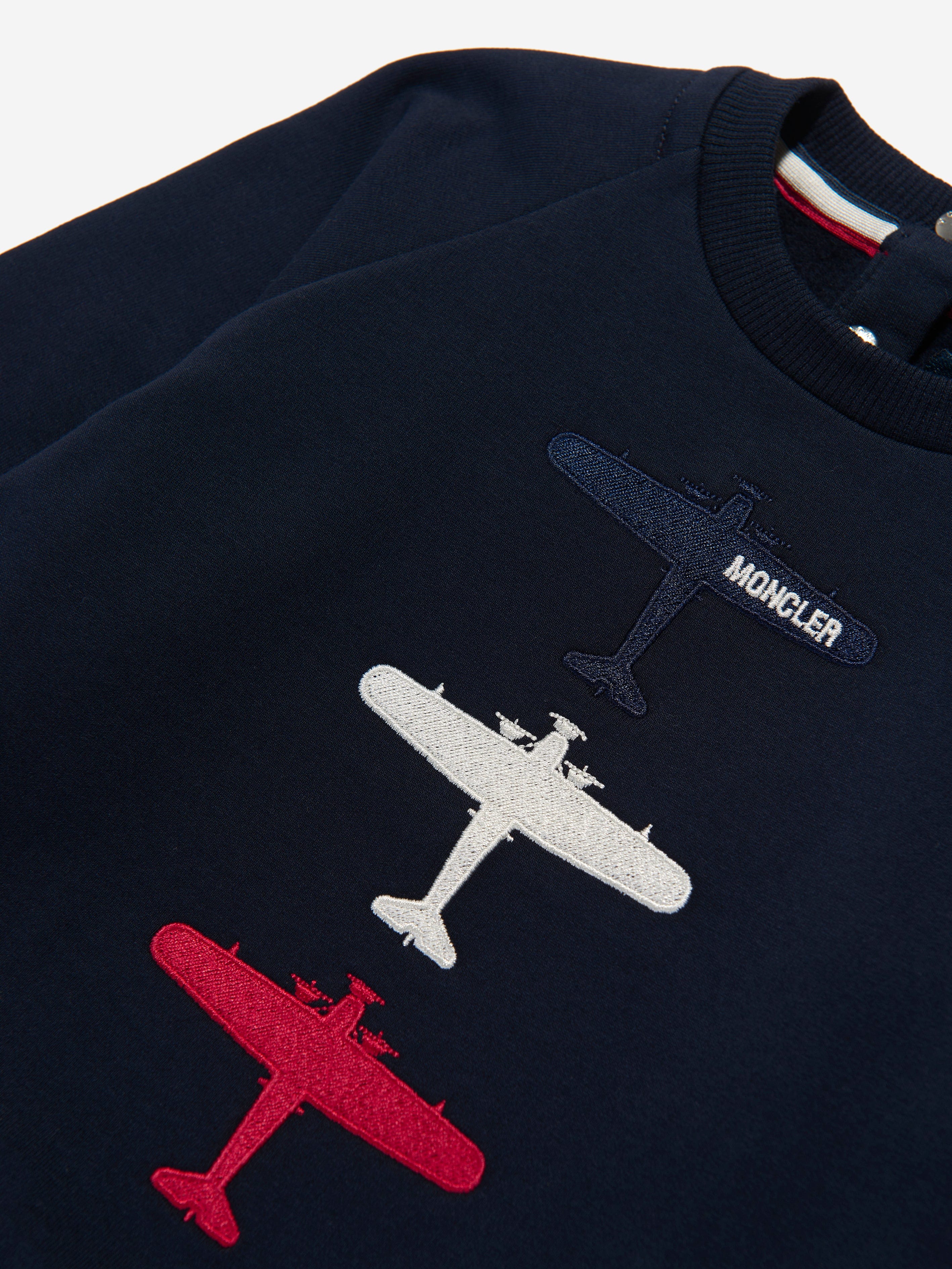 Moncler Enfant Baby Boys Planes Print Sweatshirt in Navy