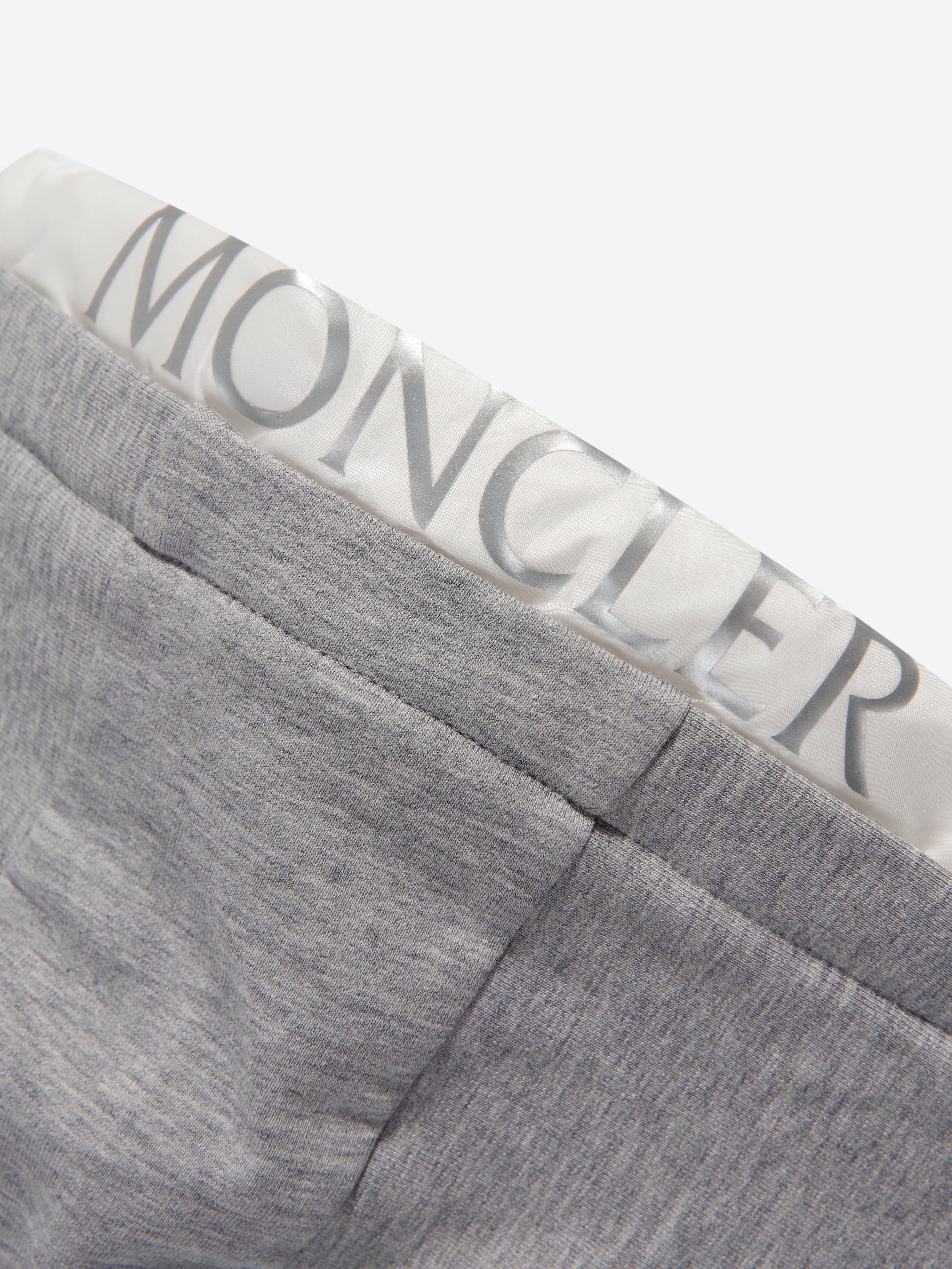 Moncler Enfant Baby Hooded Romper in Grey