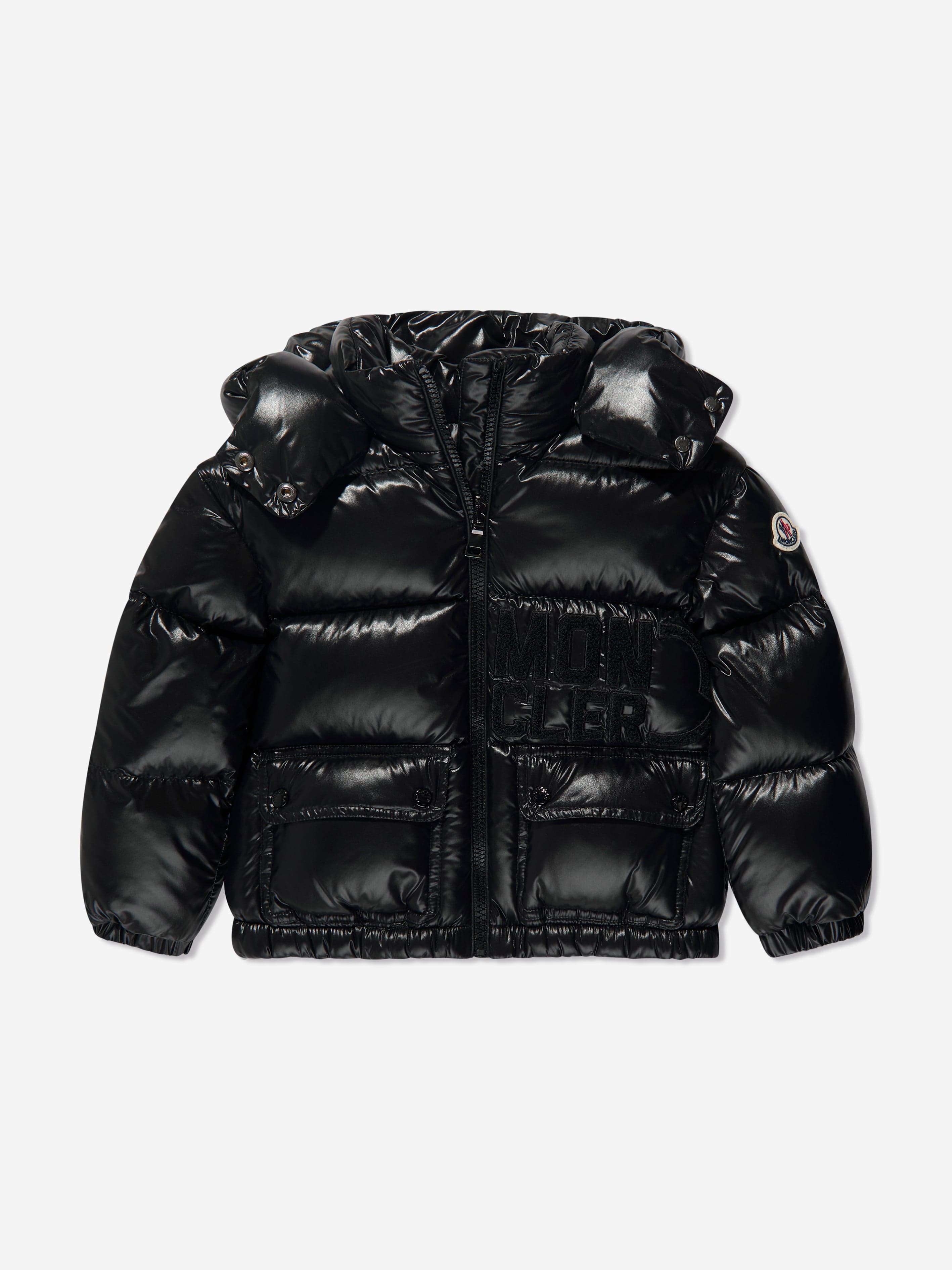 Moncler Enfant Girls Down Padded Abbaye Jacket in Black