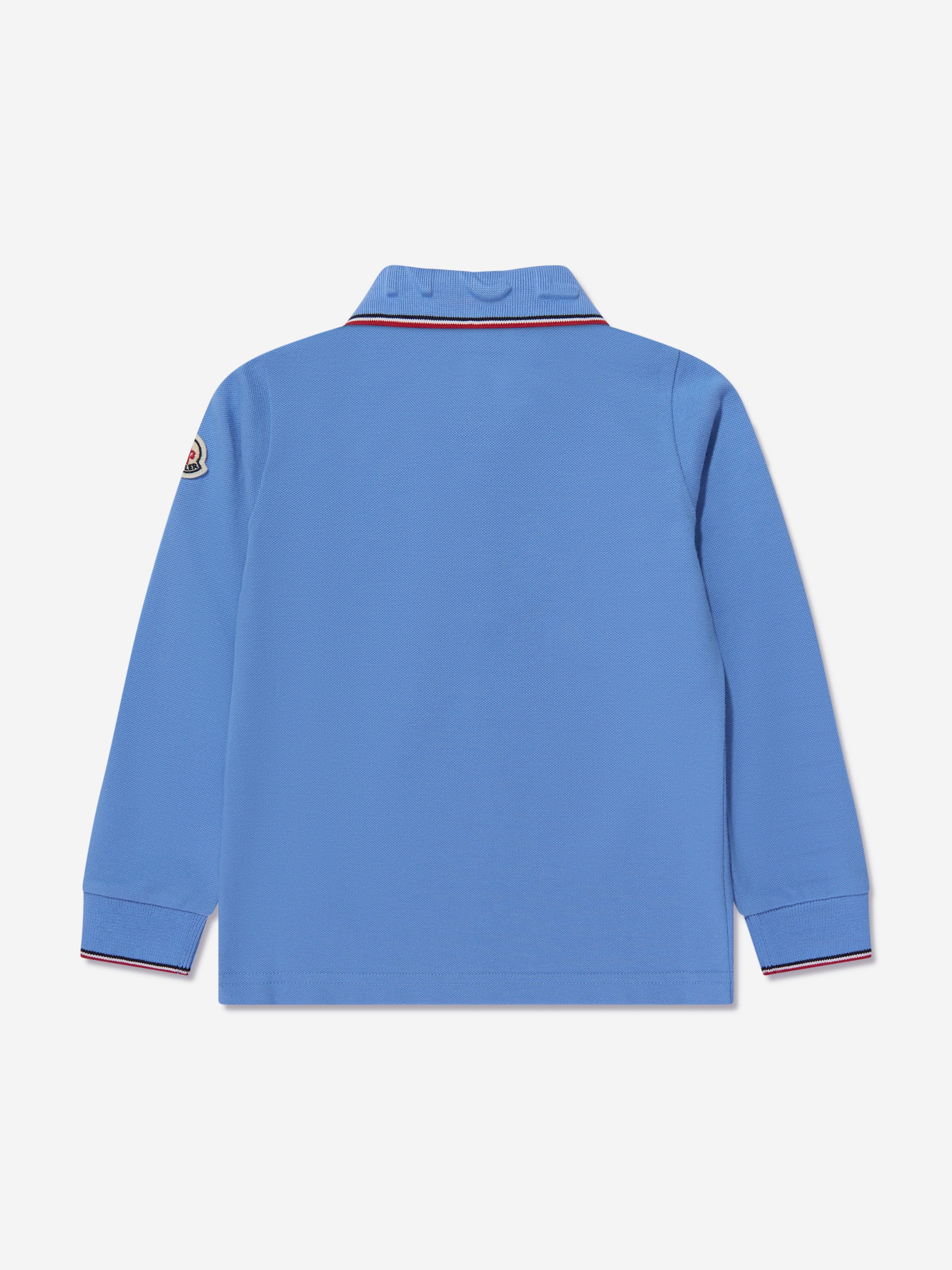 Moncler Enfant Boys Long Sleeve Polo Shirt in Blue