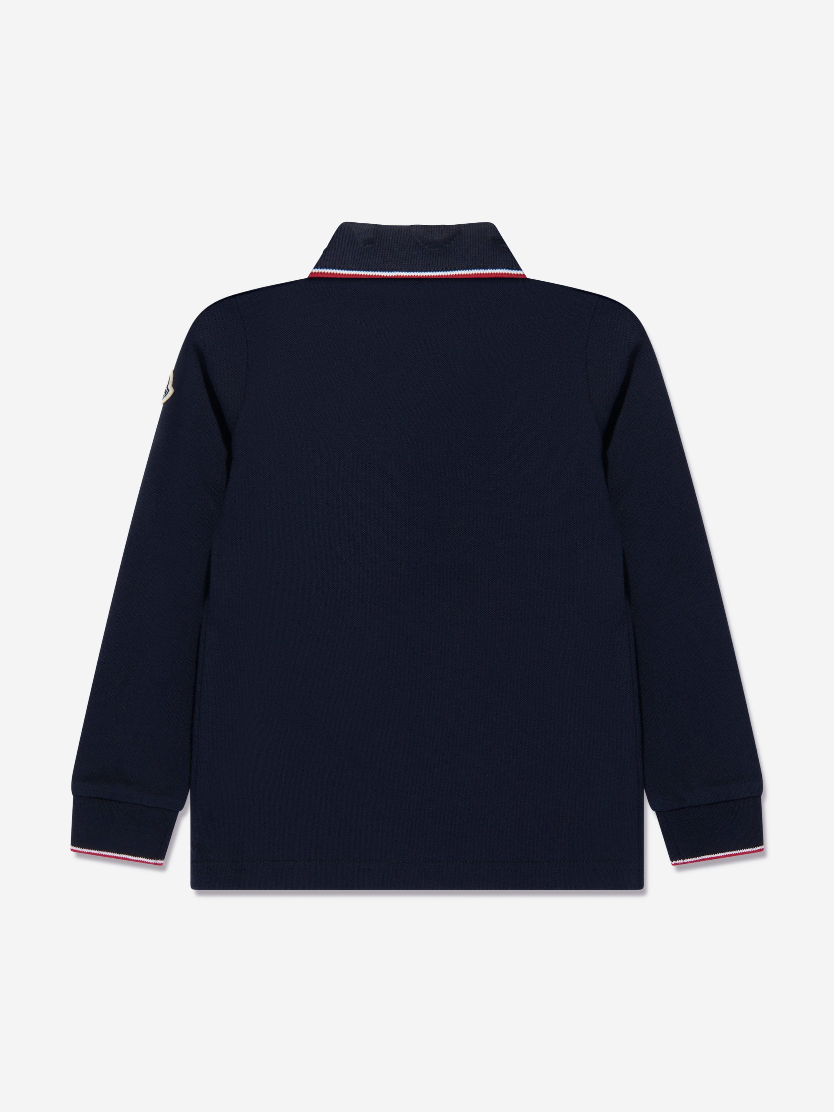 Moncler Enfant Boys Long Sleeve Polo Shirt in Navy