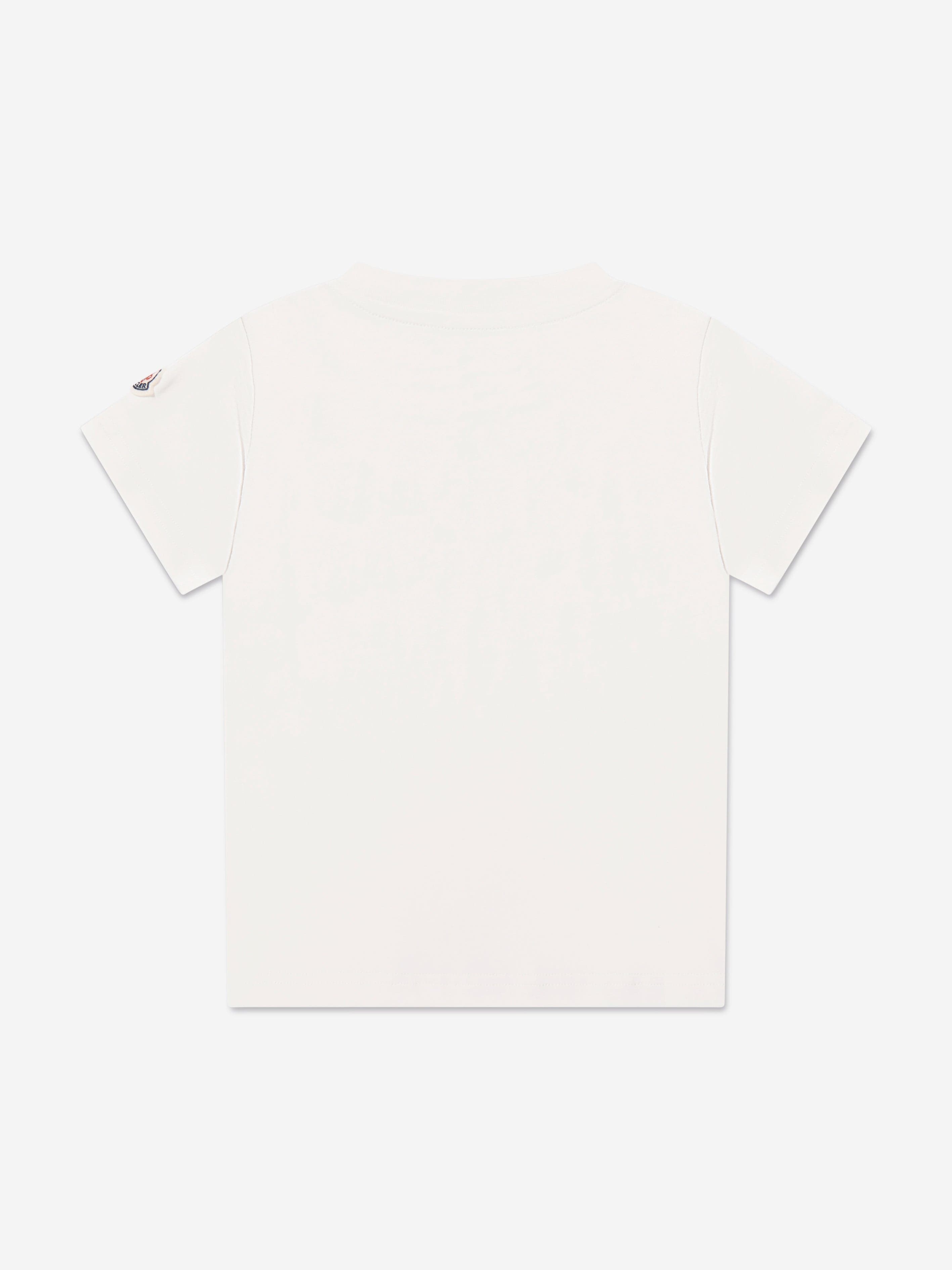 Moncler Enfant Boys Logo Print T-Shirt in Ivory