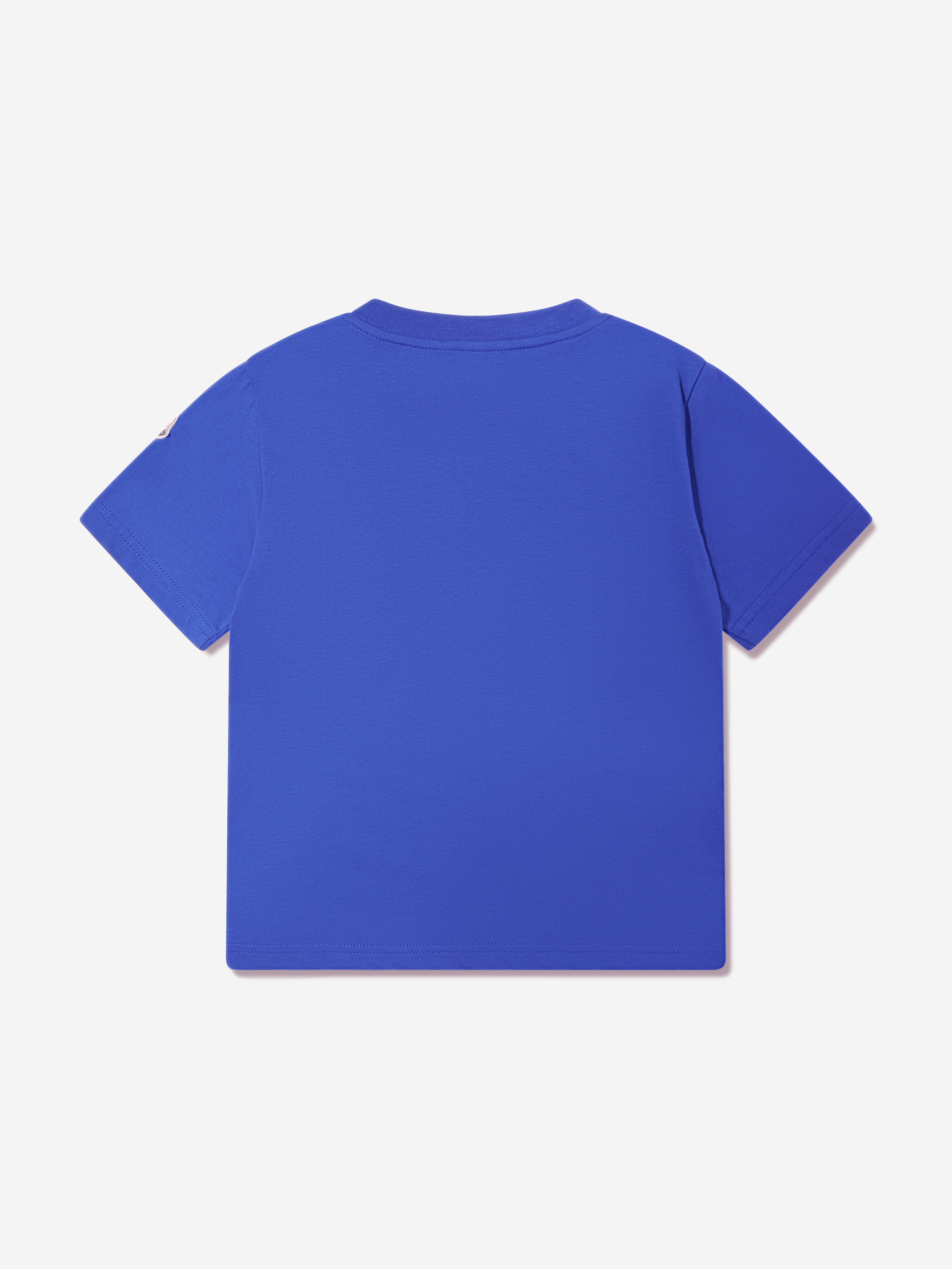 Moncler Enfant Boys Logo Print T-Shirt in Blue