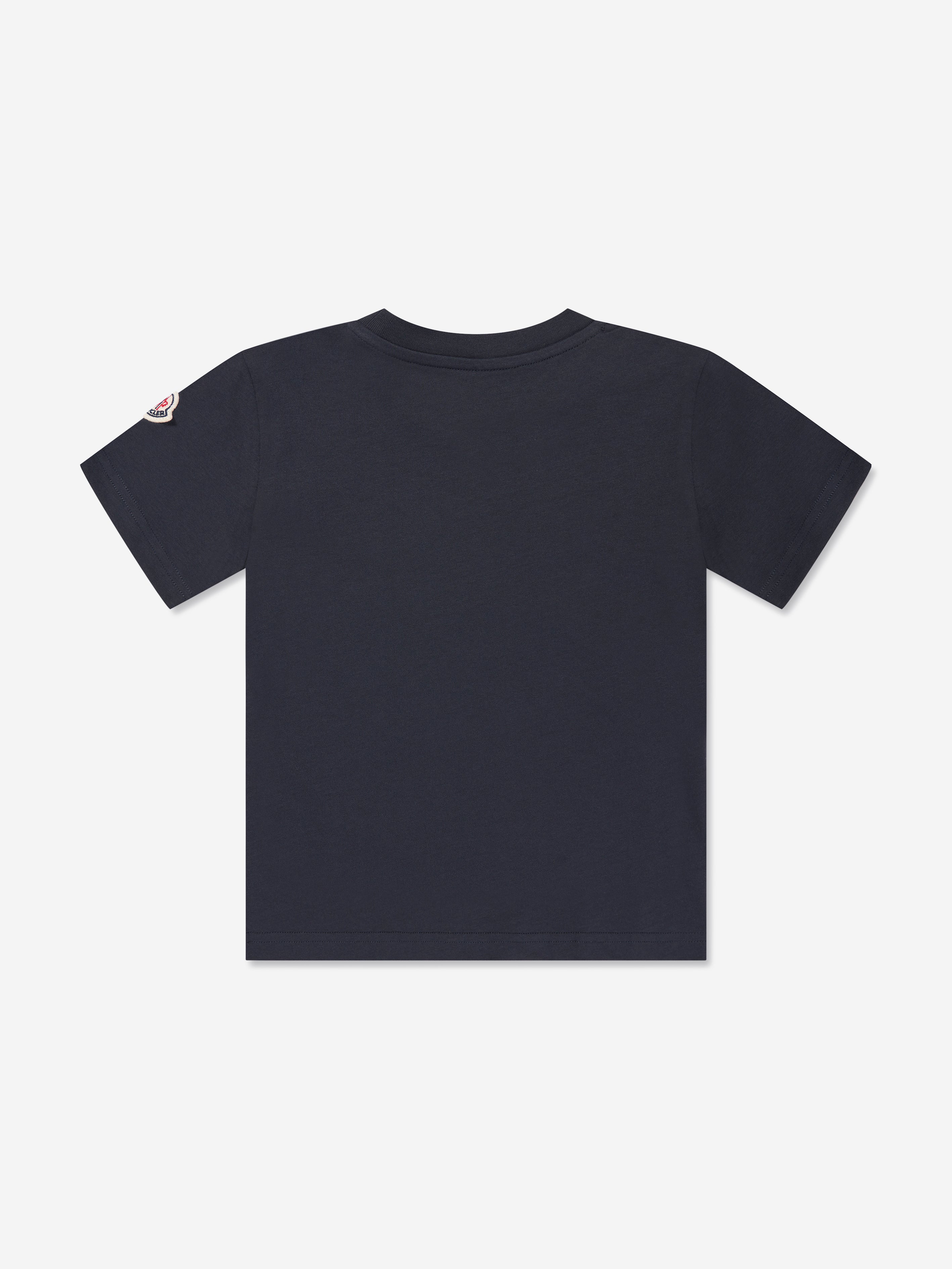 Moncler Enfant Boys Logo Print T-Shirt in Navy