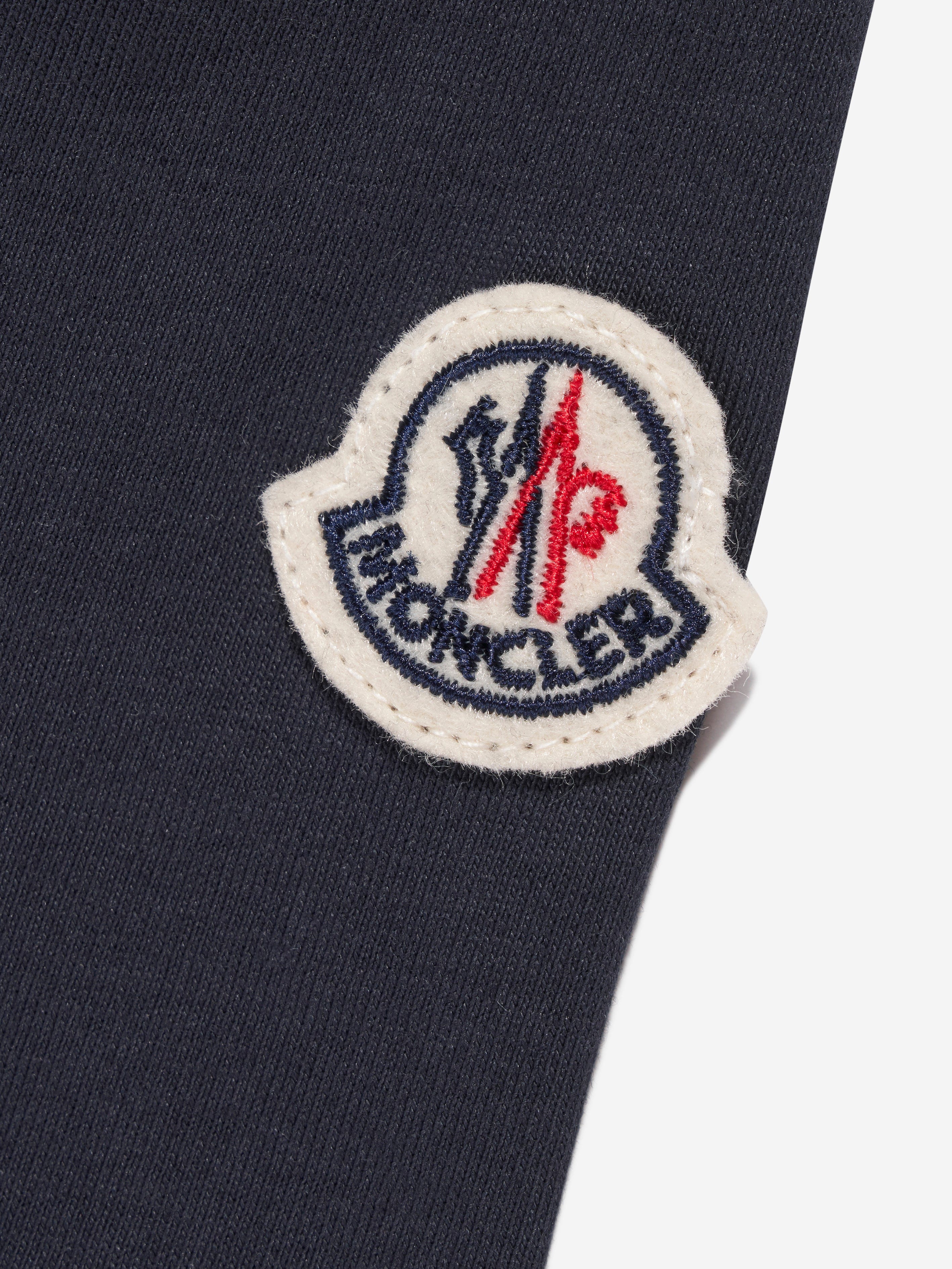 Moncler Enfant Boys Logo Print T-Shirt in Navy