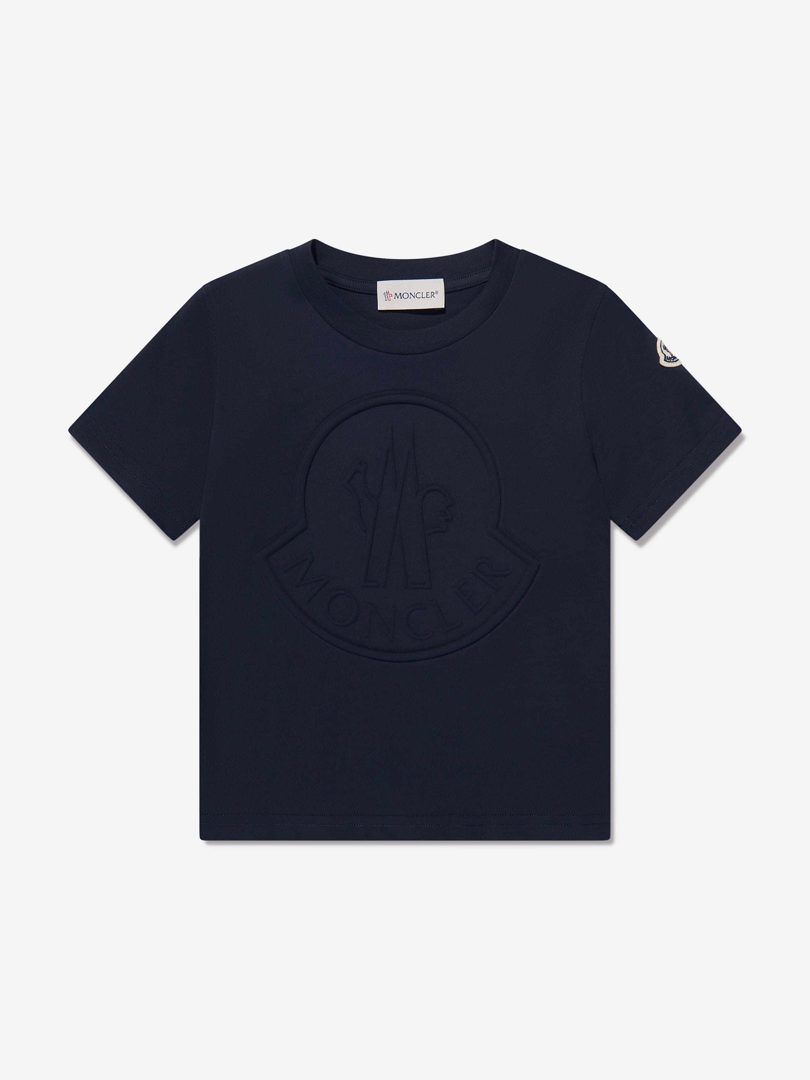 Moncler Enfant Boys Logo T-Shirt in Navy