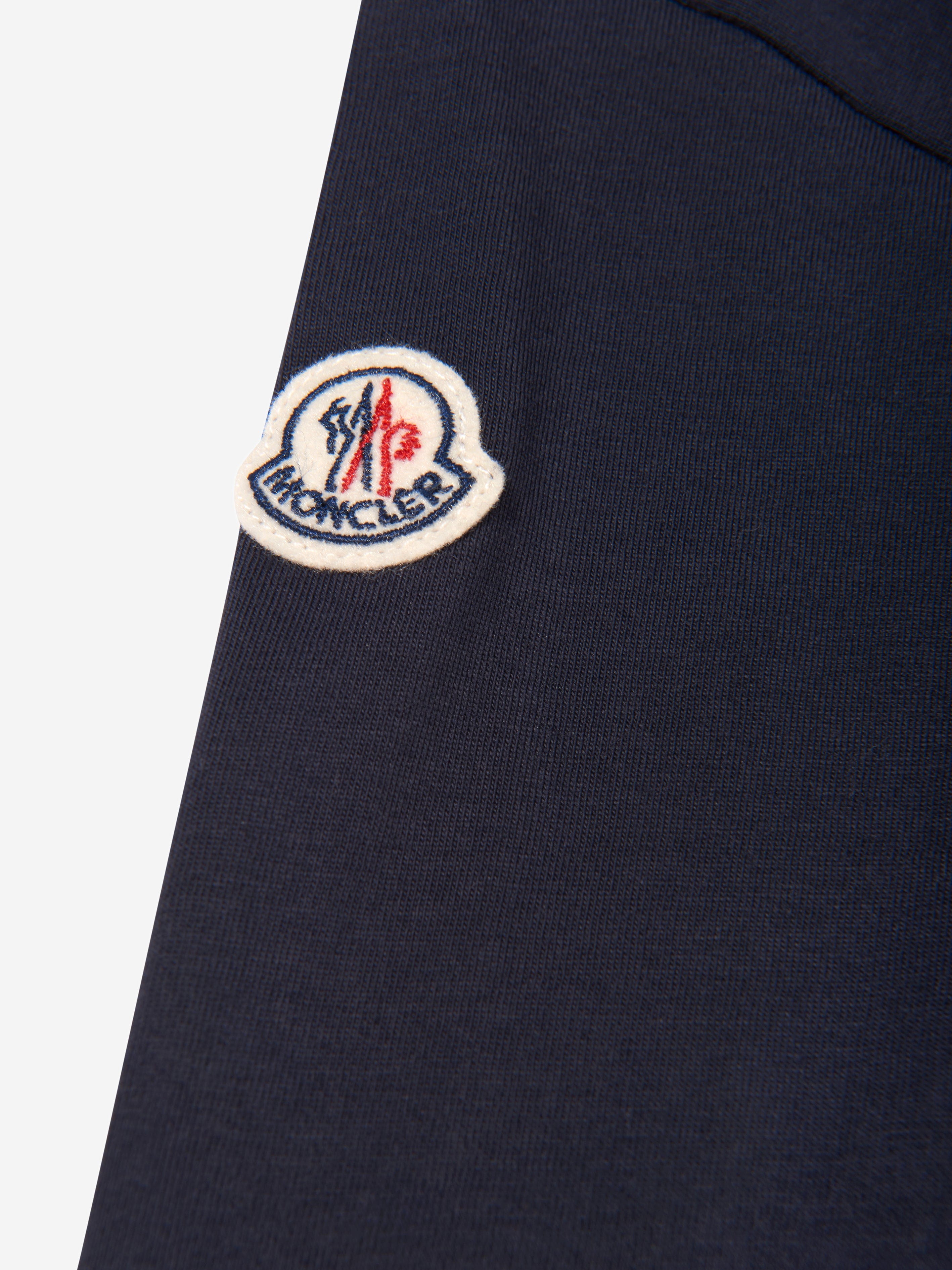 Moncler Enfant Boys Long Sleeve Logo T-Shirt in Navy