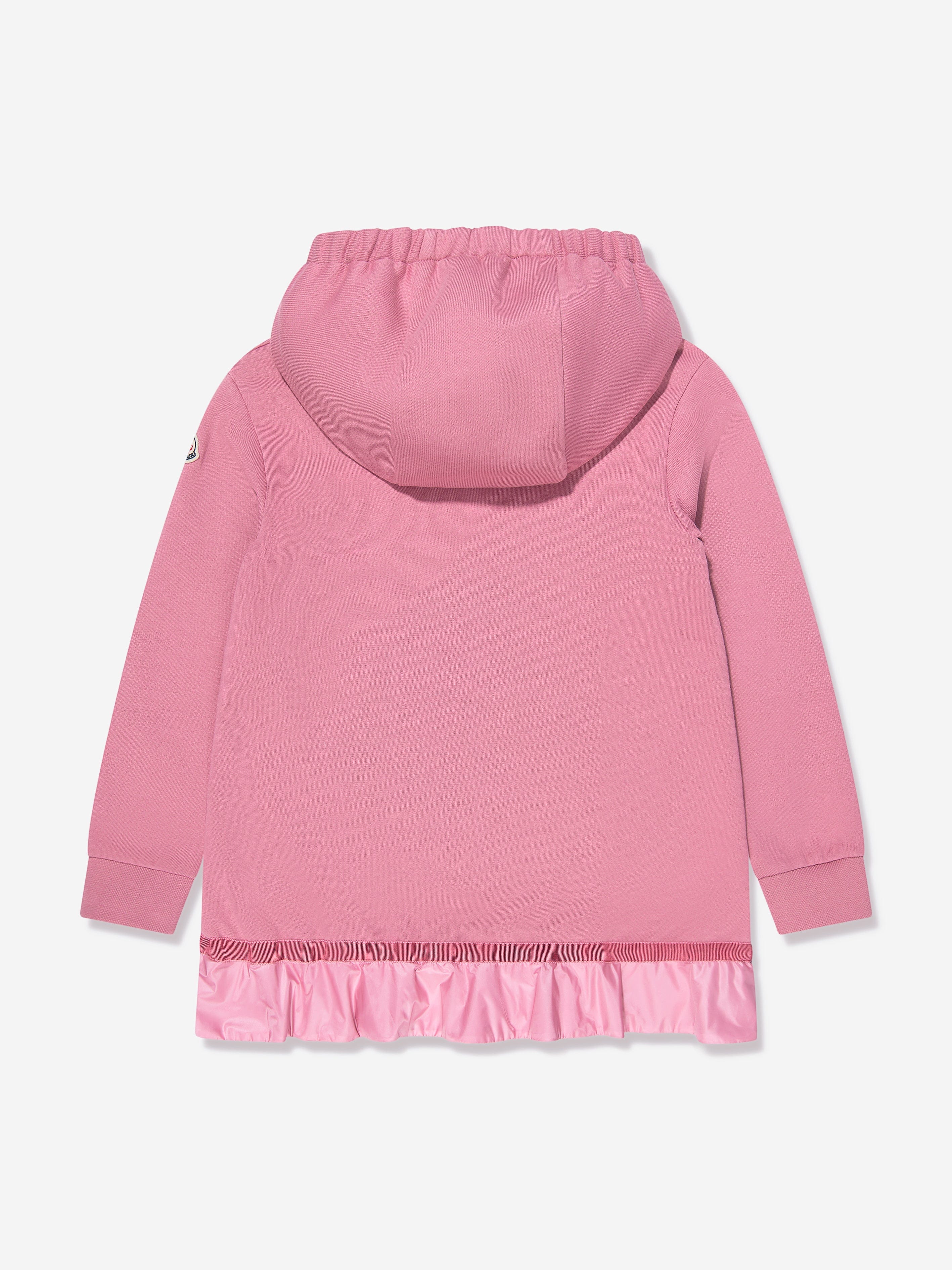 Moncler Enfant Girls Hooded Sweater Dress in Pink