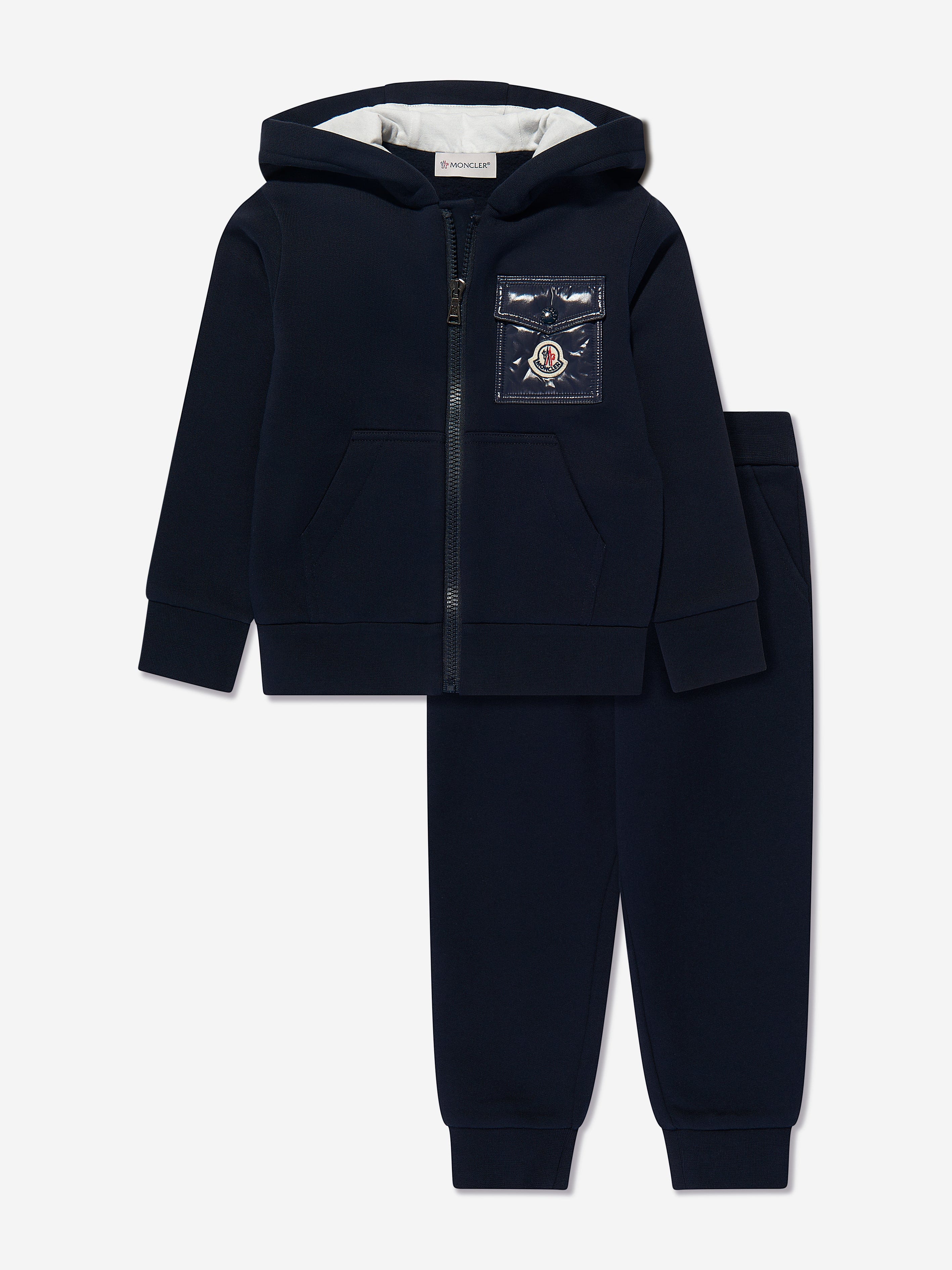 Moncler Enfant Boys Logo Pocket Tracksuit in Navy