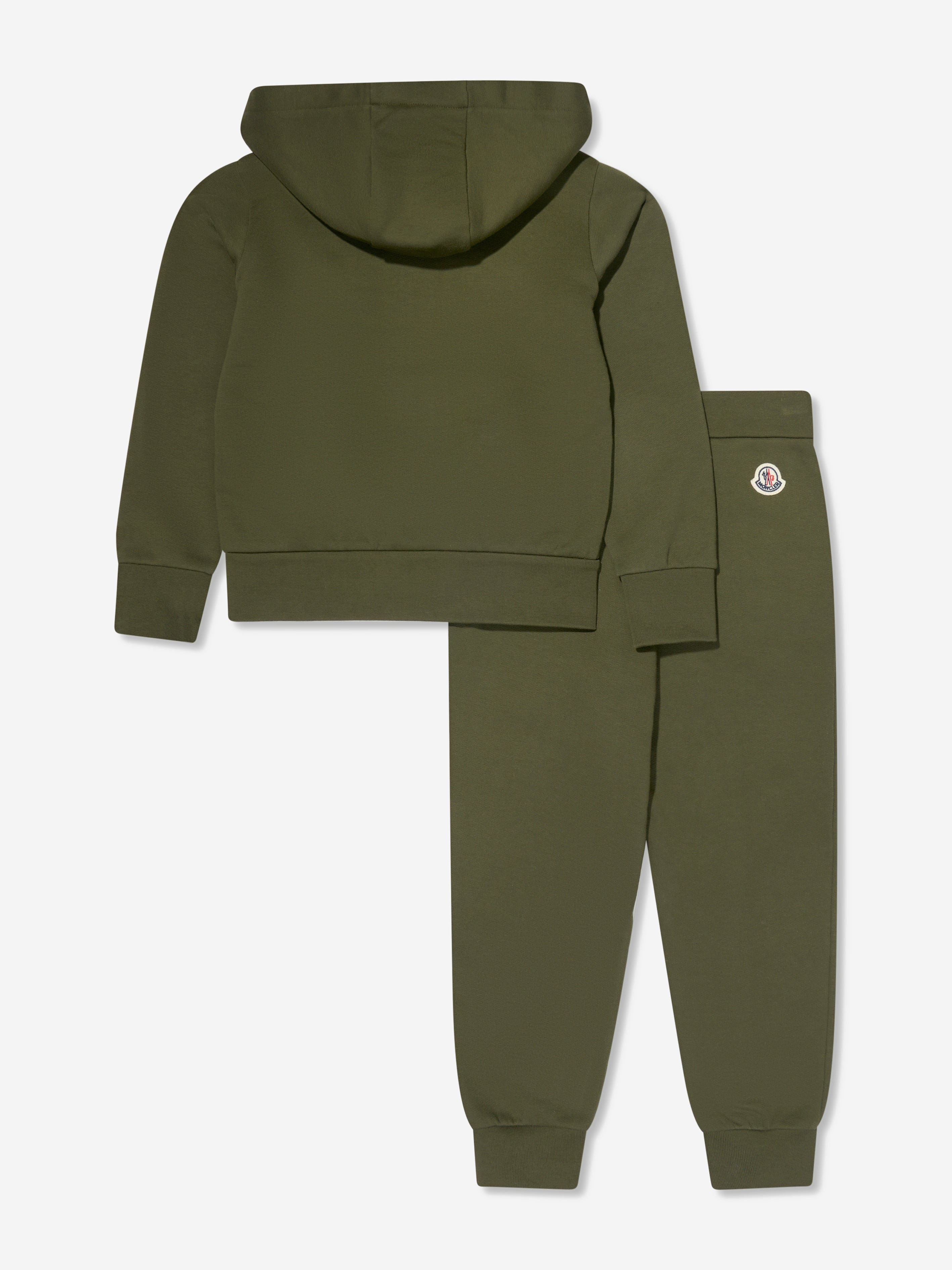 Moncler Enfant Boys Logo Pocket Tracksuit in Green